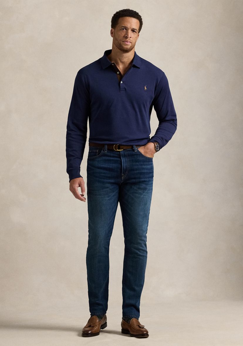 Big & Tall Soft Cotton Long Sleeve Polo Shirt