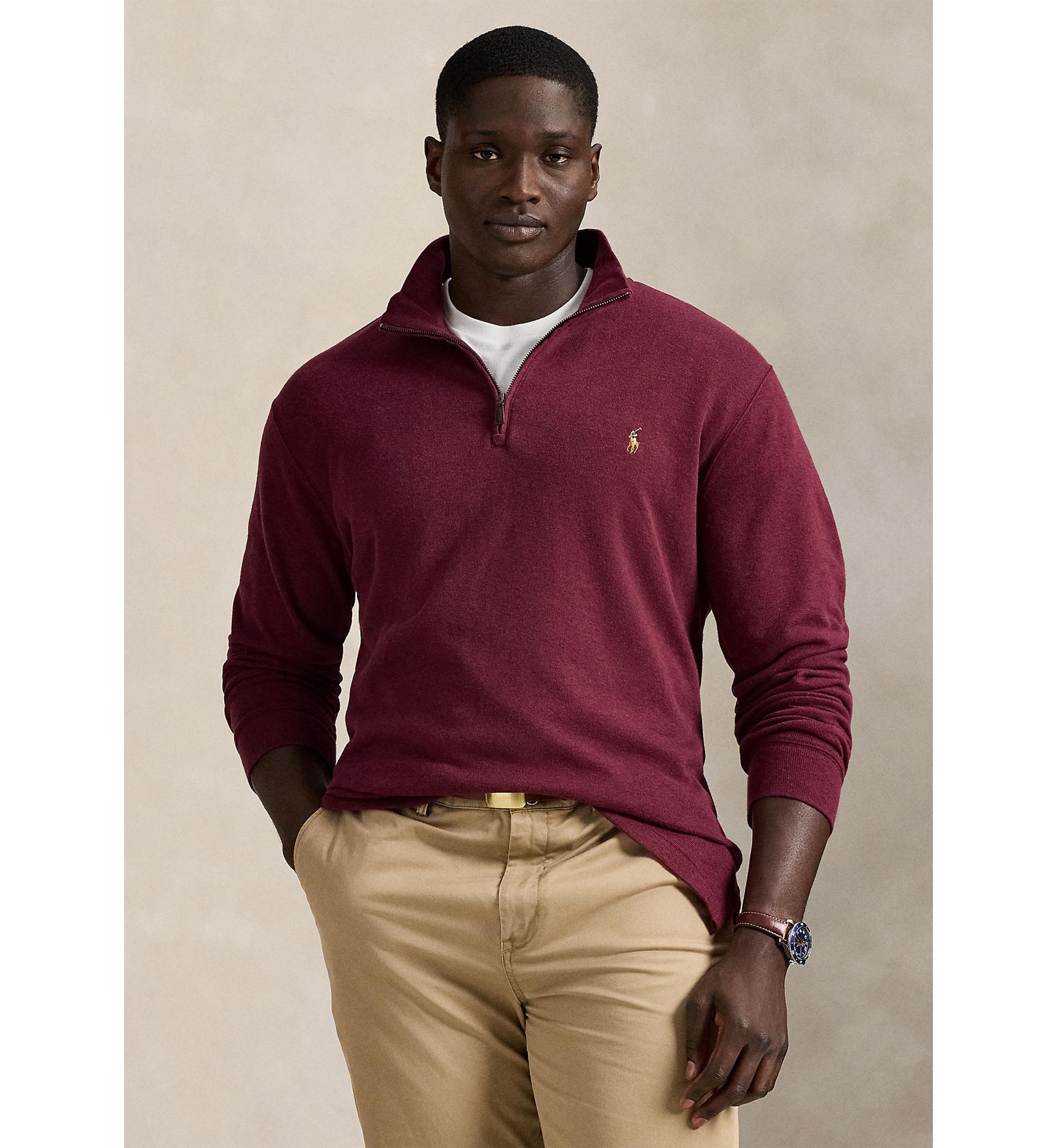 Polo Ralph Lauren Big & Tall Estate Rib Quarter-Zip Pullover | Belk