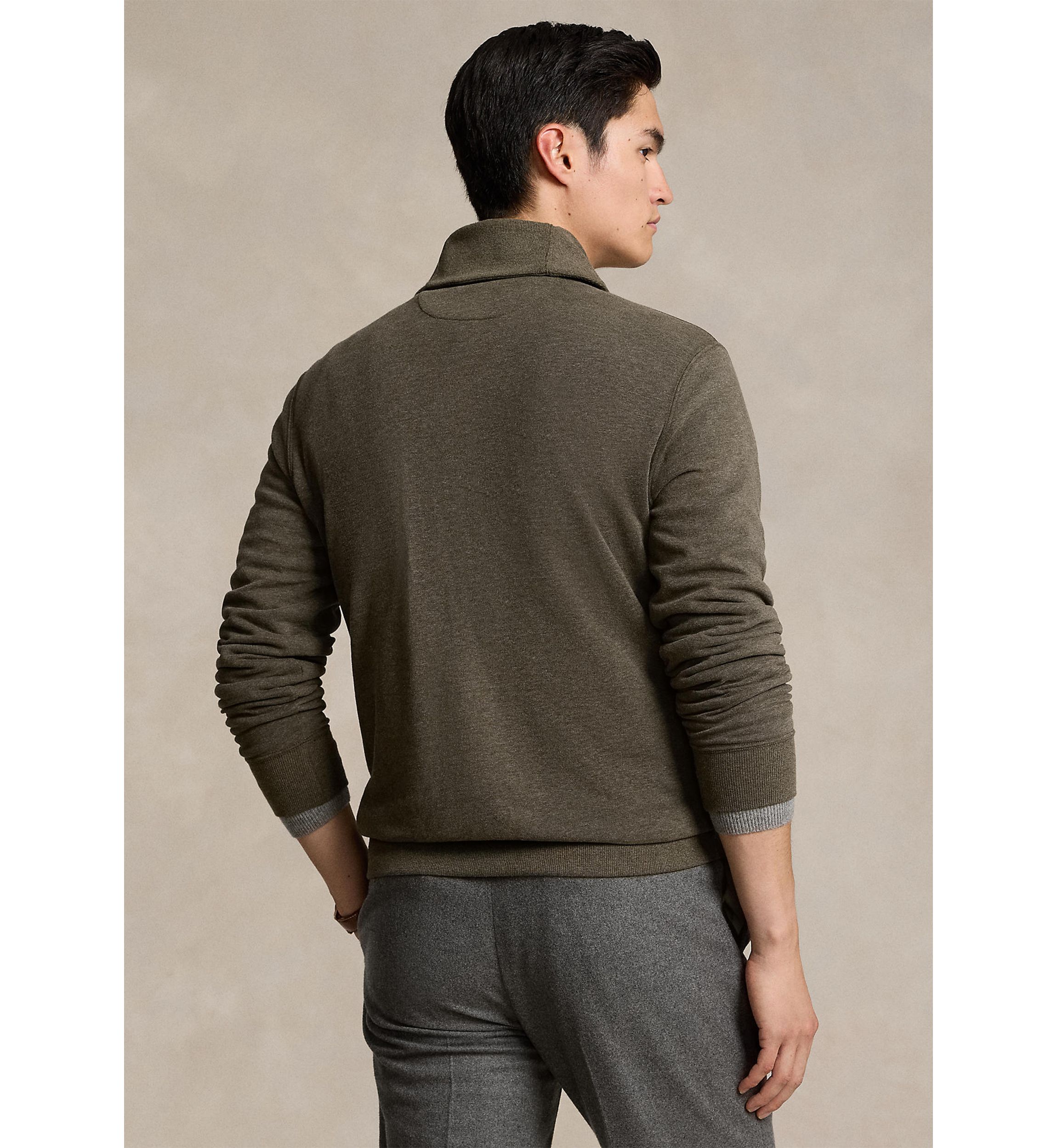 Luxury Jersey Shawl Collar Pullover Sweatshirt