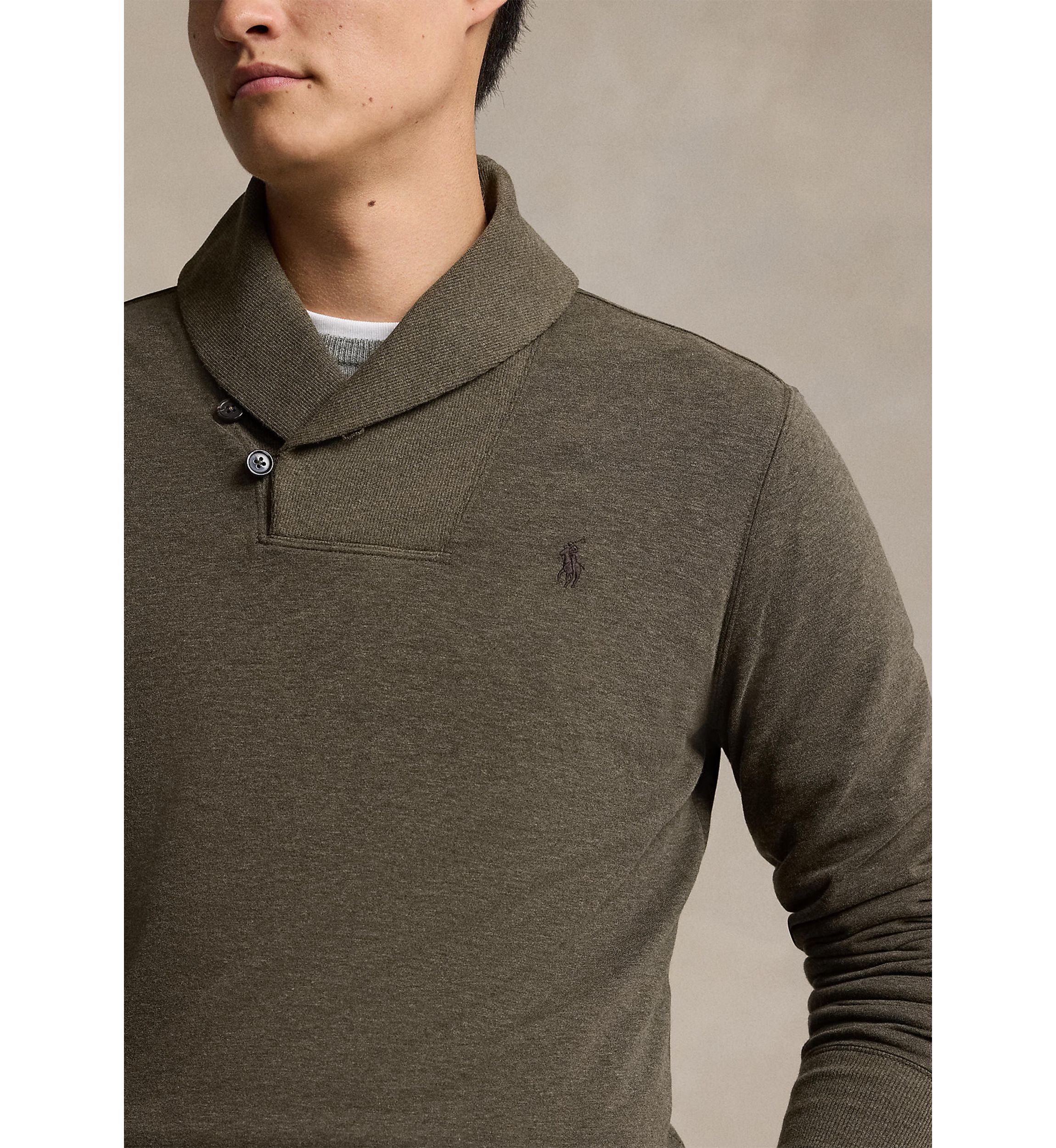 Luxury Jersey Shawl Collar Pullover Sweatshirt