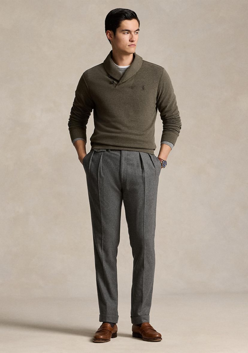 Luxury Jersey Shawl Collar Pullover Sweatshirt