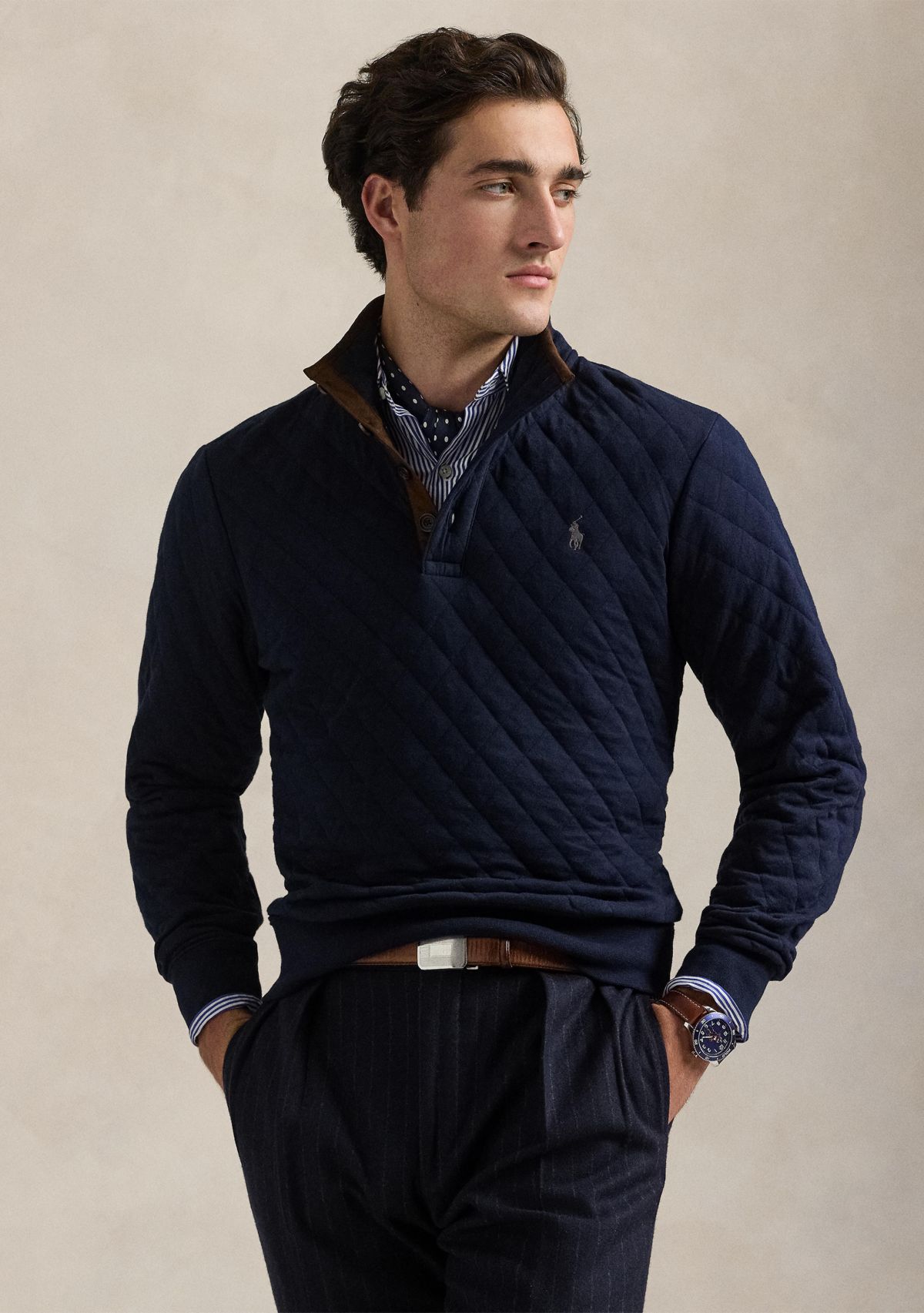 Polo Ralph Lauren Quilted Double-Knit Jersey Pullover | Belk