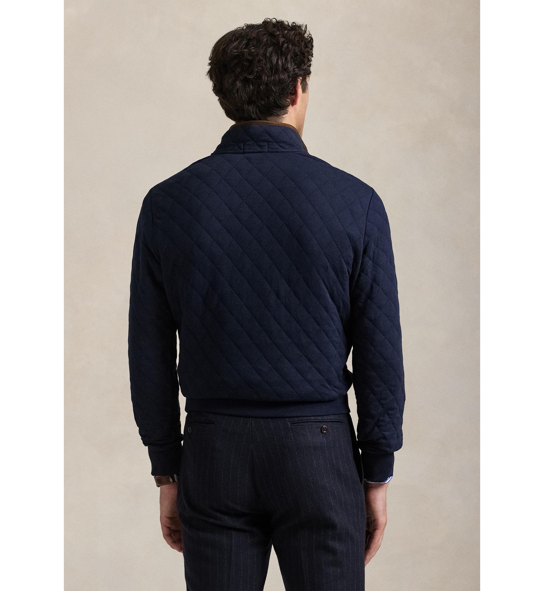 Quilted Double-Knit Jersey Pullover