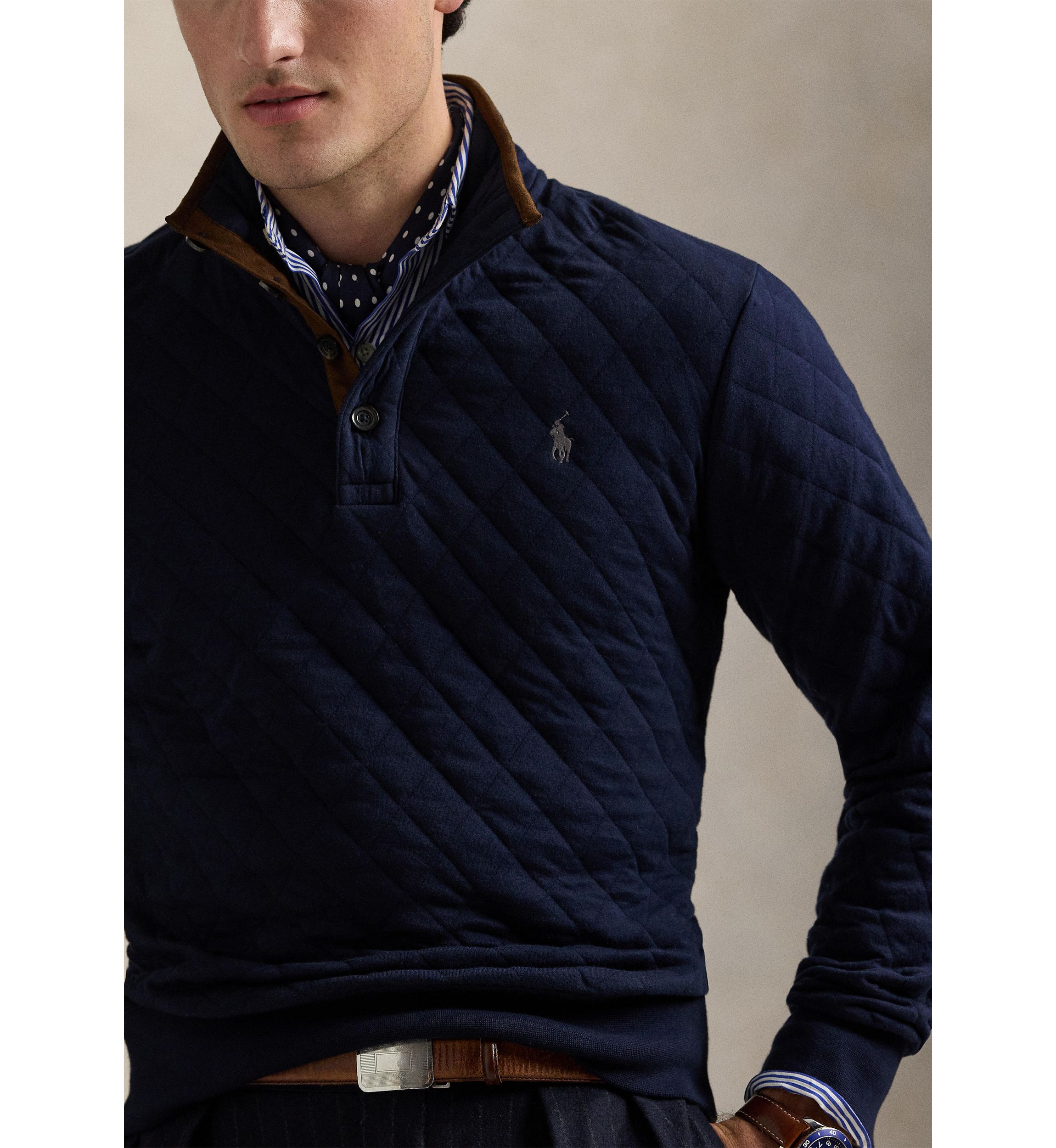 Quilted Double-Knit Jersey Pullover