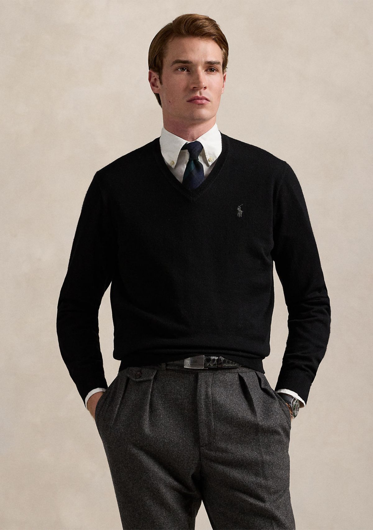 Washable Wool V-Neck Sweater