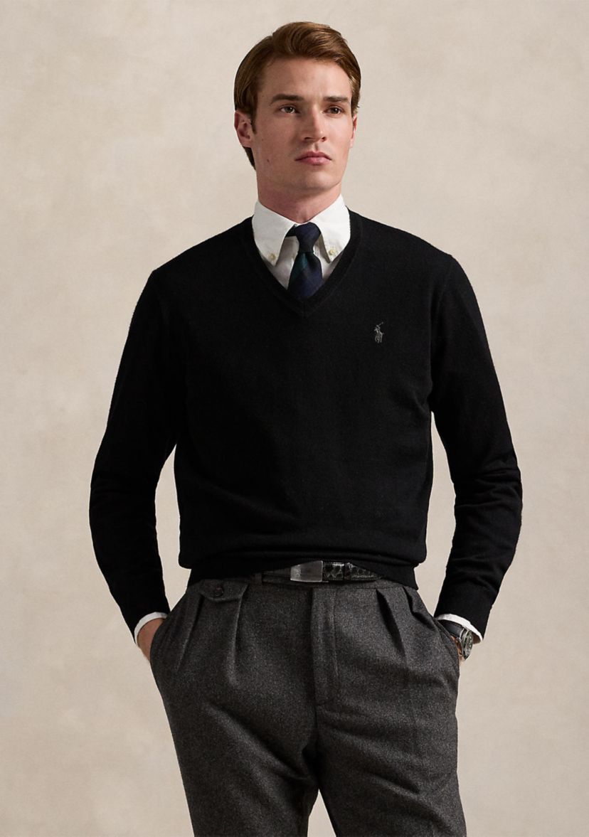 Washable Wool V-Neck Sweater