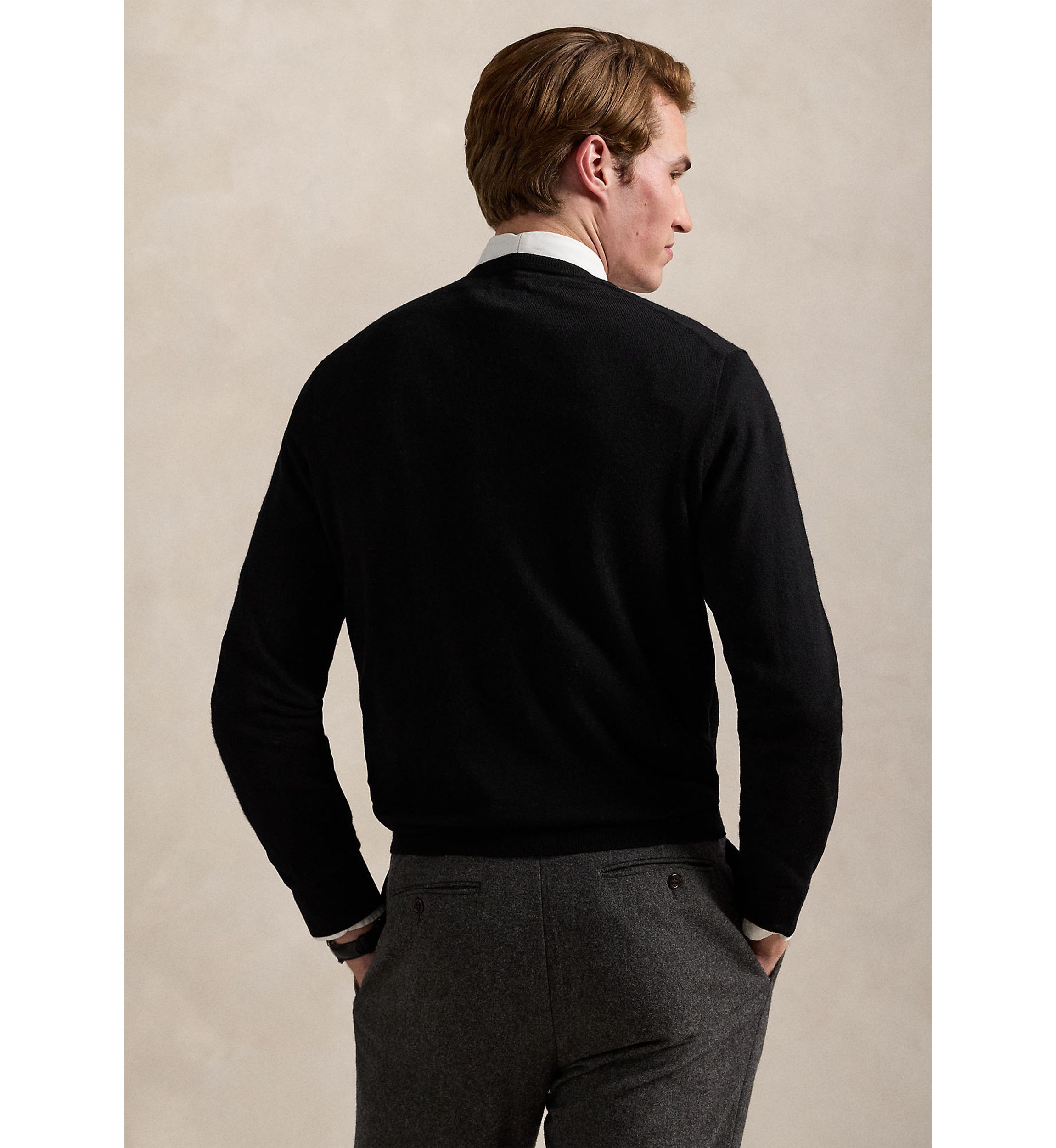 Washable Wool V-Neck Sweater