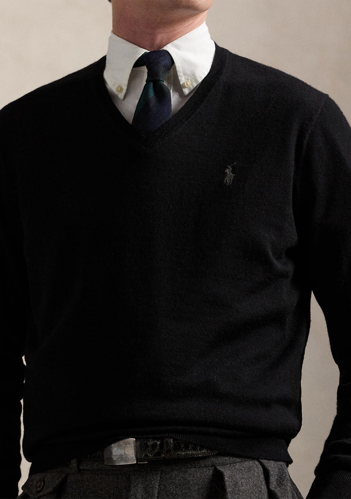 Washable Wool V-Neck Sweater