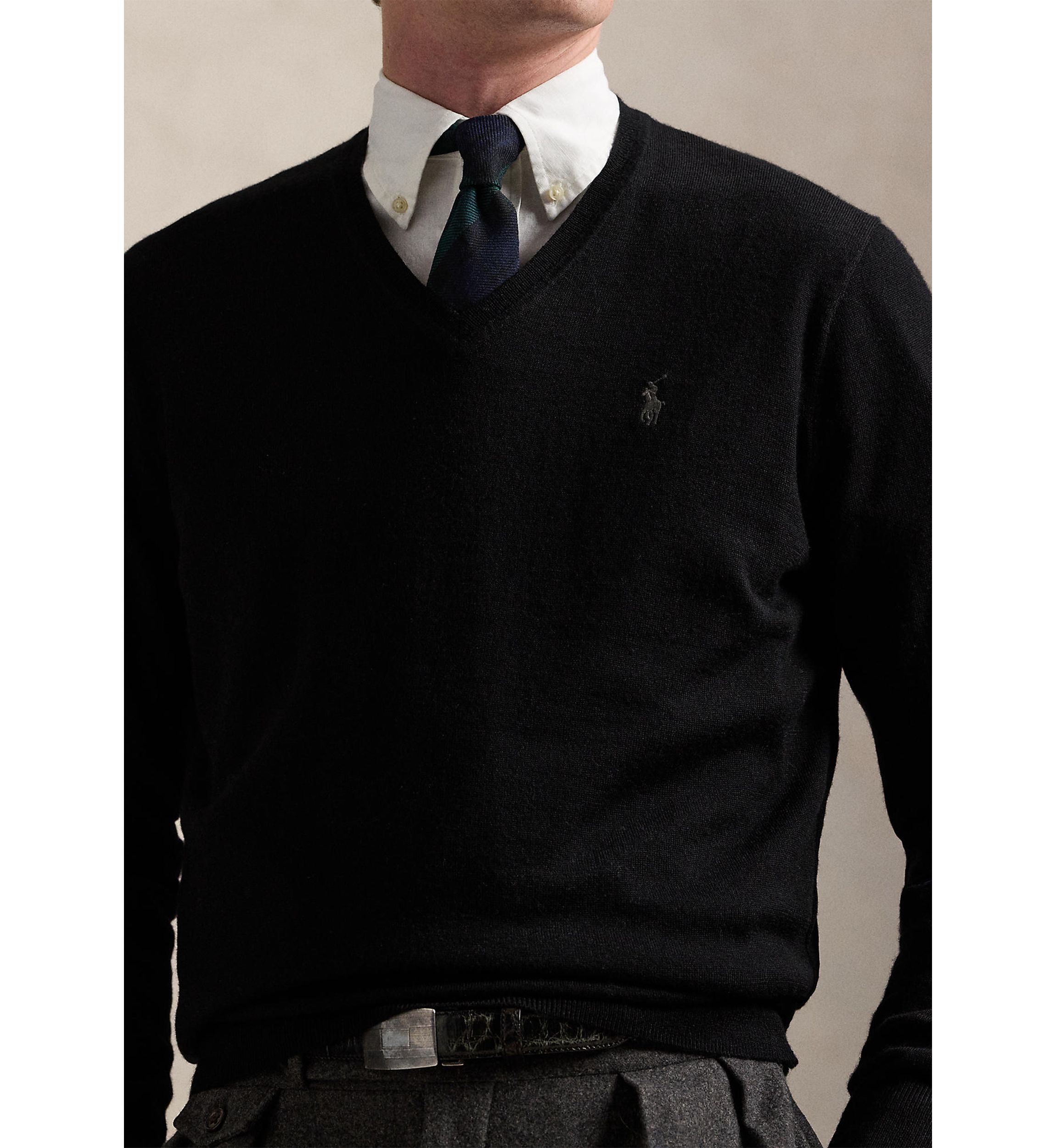 Washable Wool V-Neck Sweater