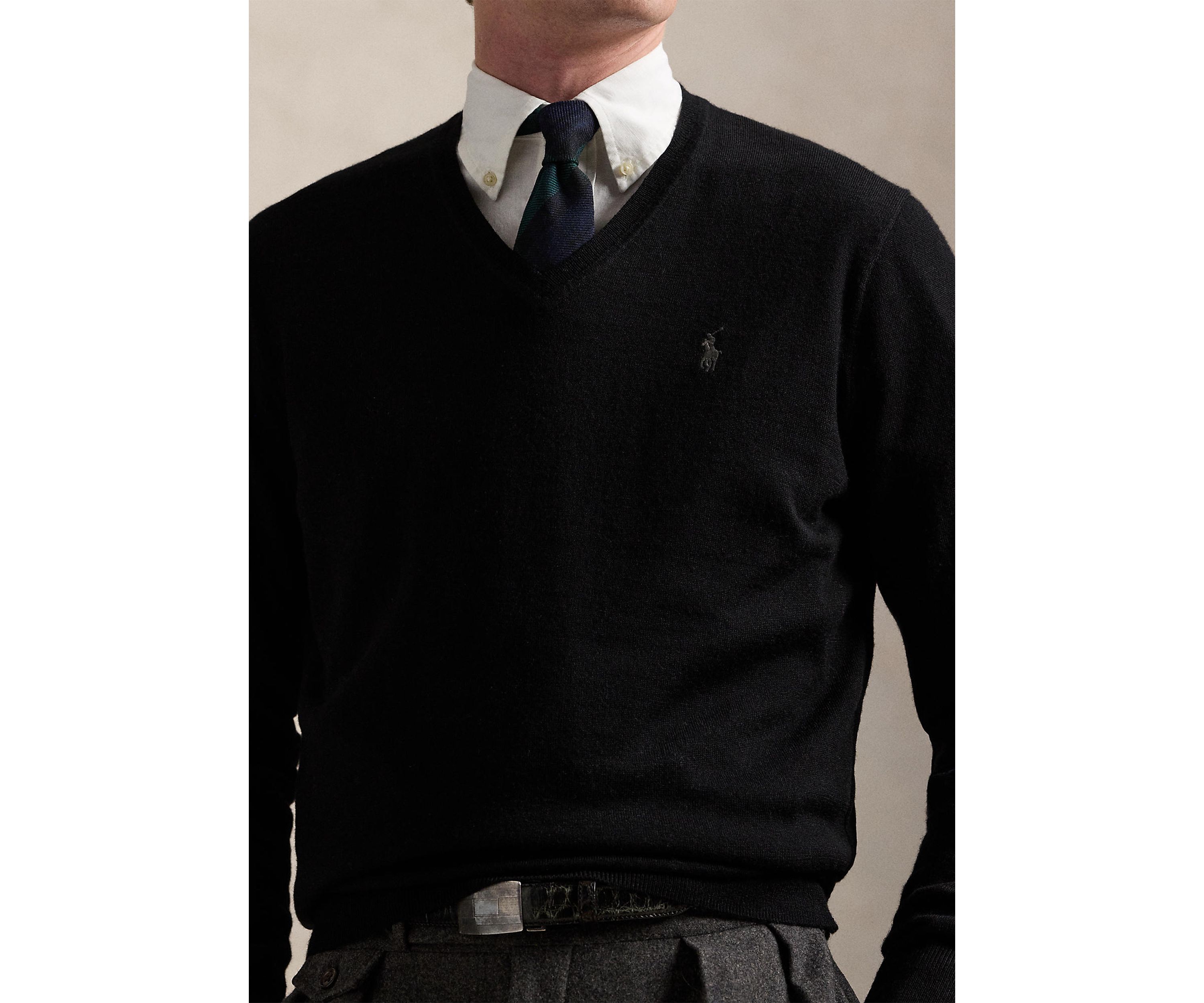 Washable Wool V-Neck Sweater
