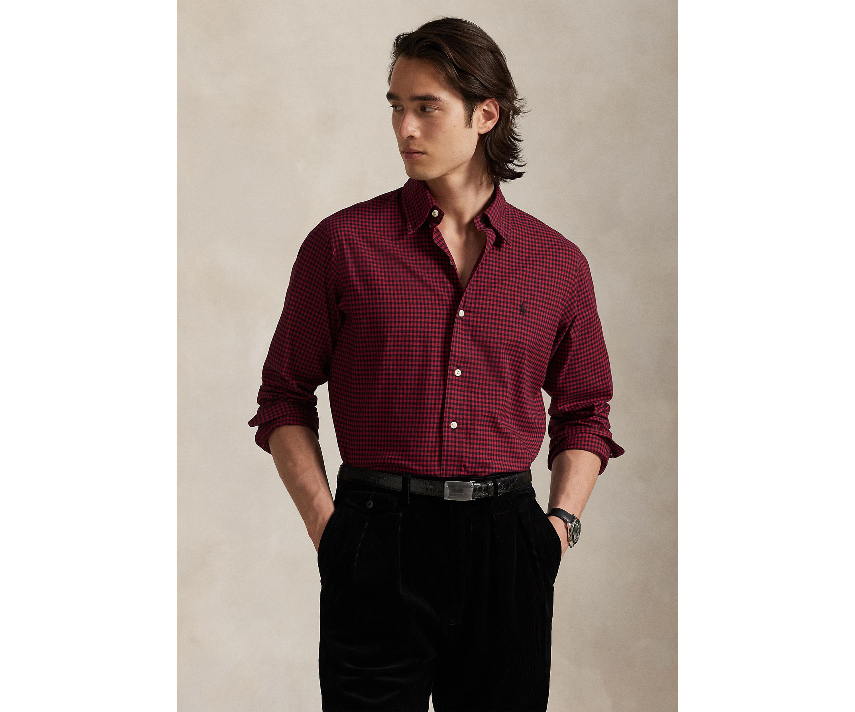 Classic Fit Plaid Twill Shirt