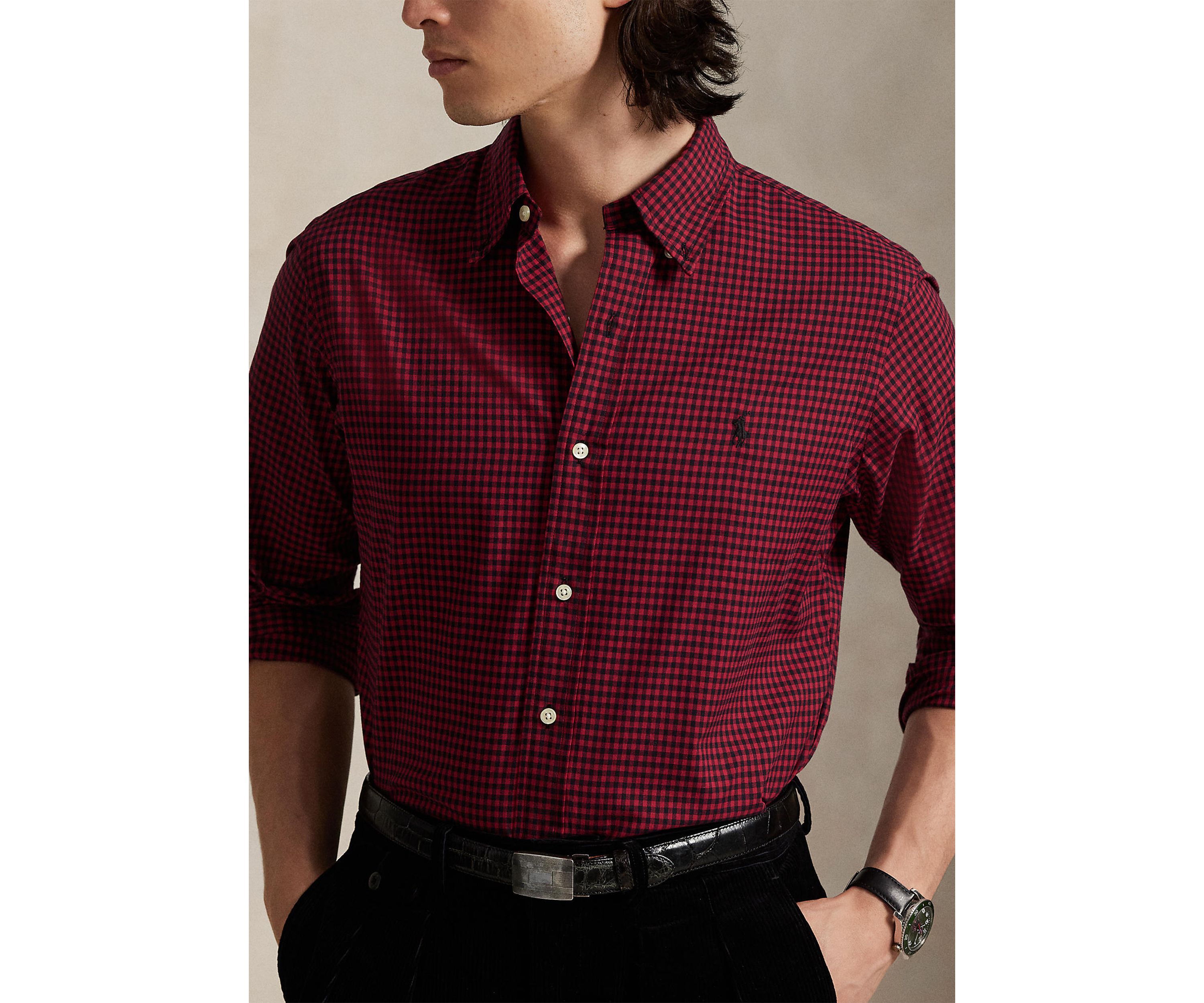 Classic Fit Plaid Twill Shirt