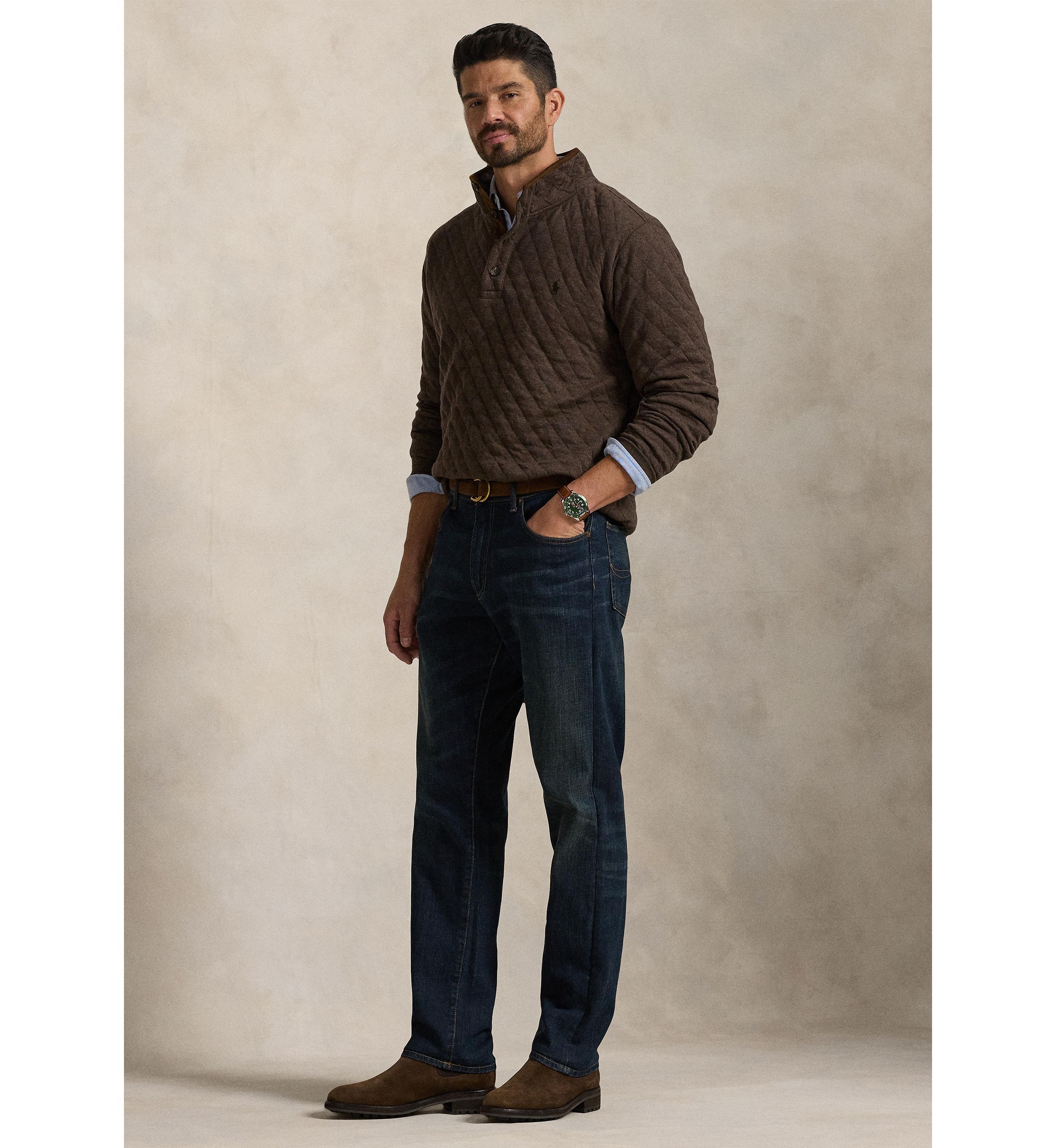 Big & Tall Quilted Double-Knit Pullover
