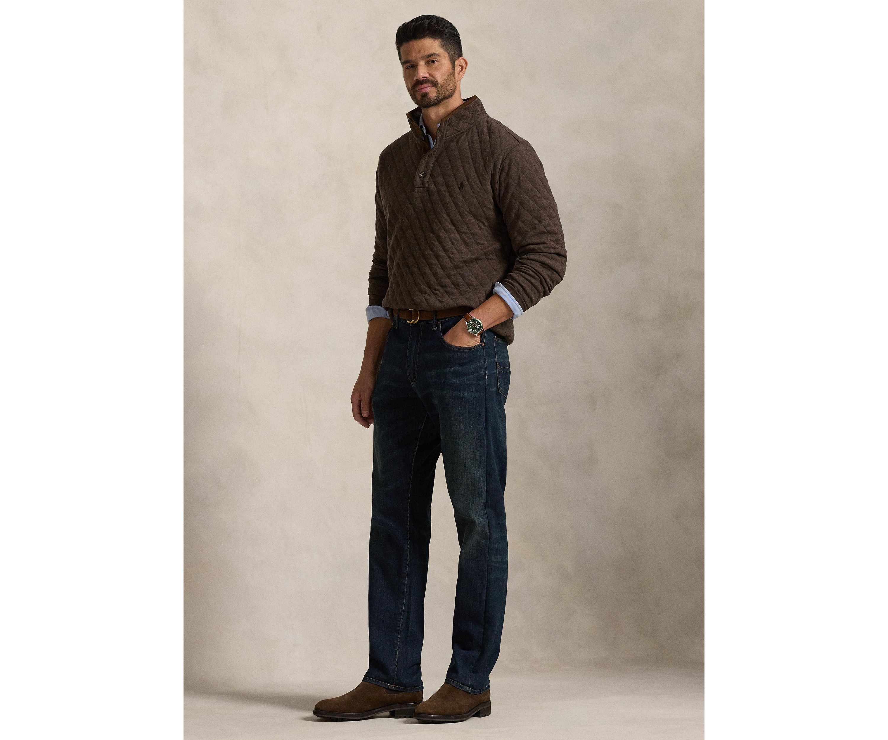 Big & Tall Quilted Double-Knit Pullover
