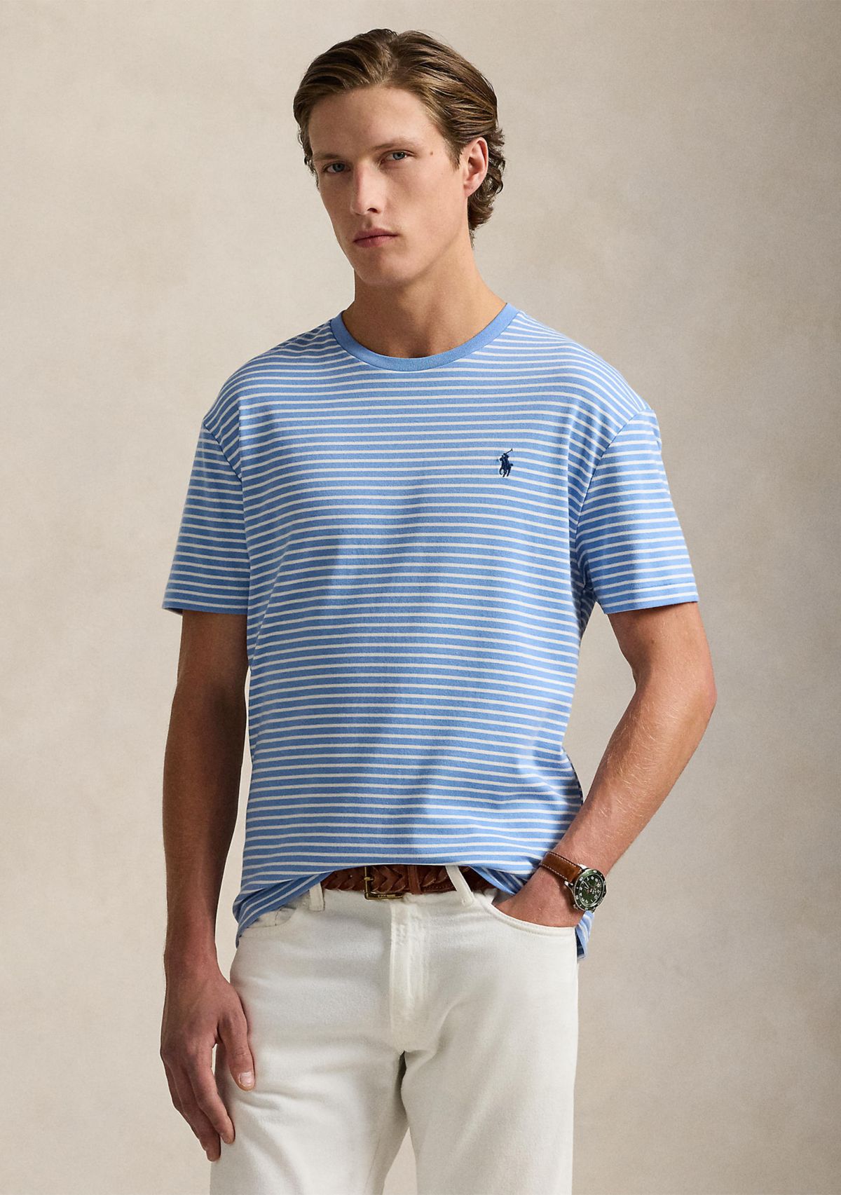 Classic Fit Striped Soft Cotton T-Shirt