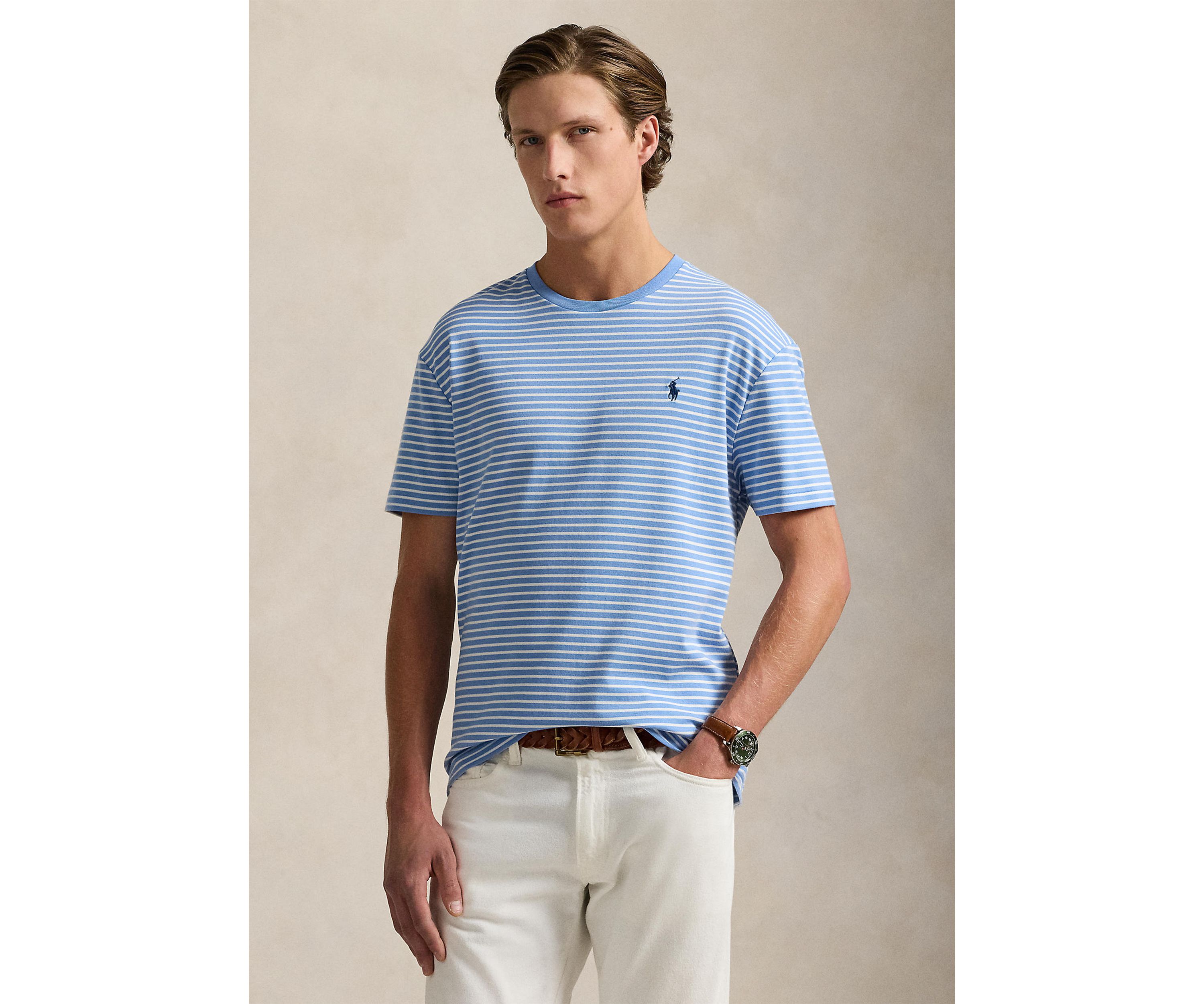 Classic Fit Striped Soft Cotton T-Shirt