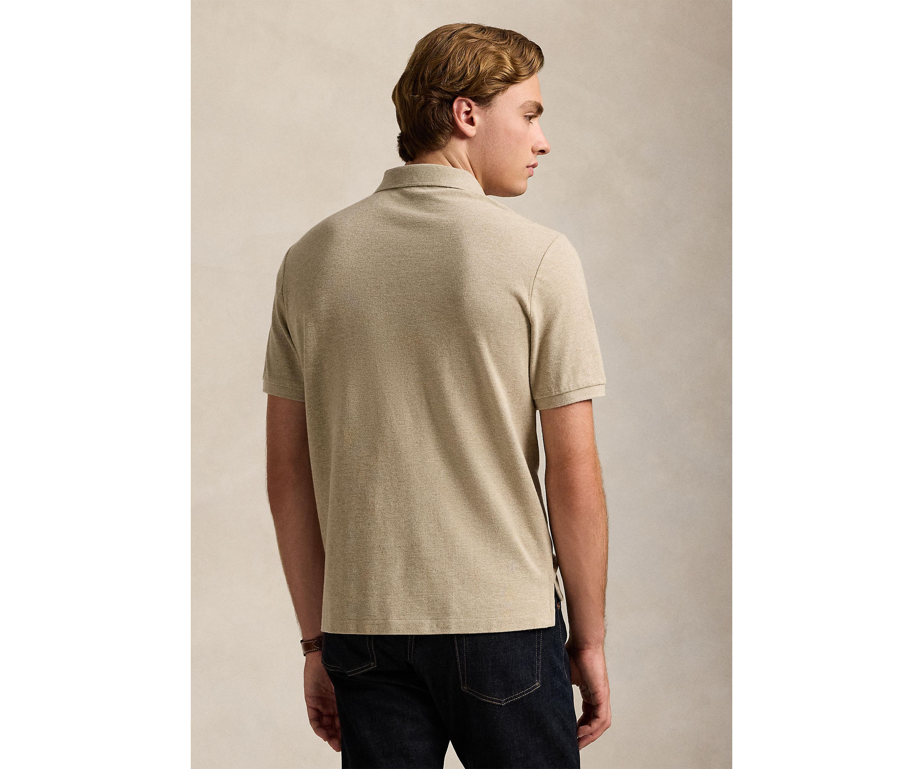 Classic Fit Leather Pony Mesh Polo Shirt