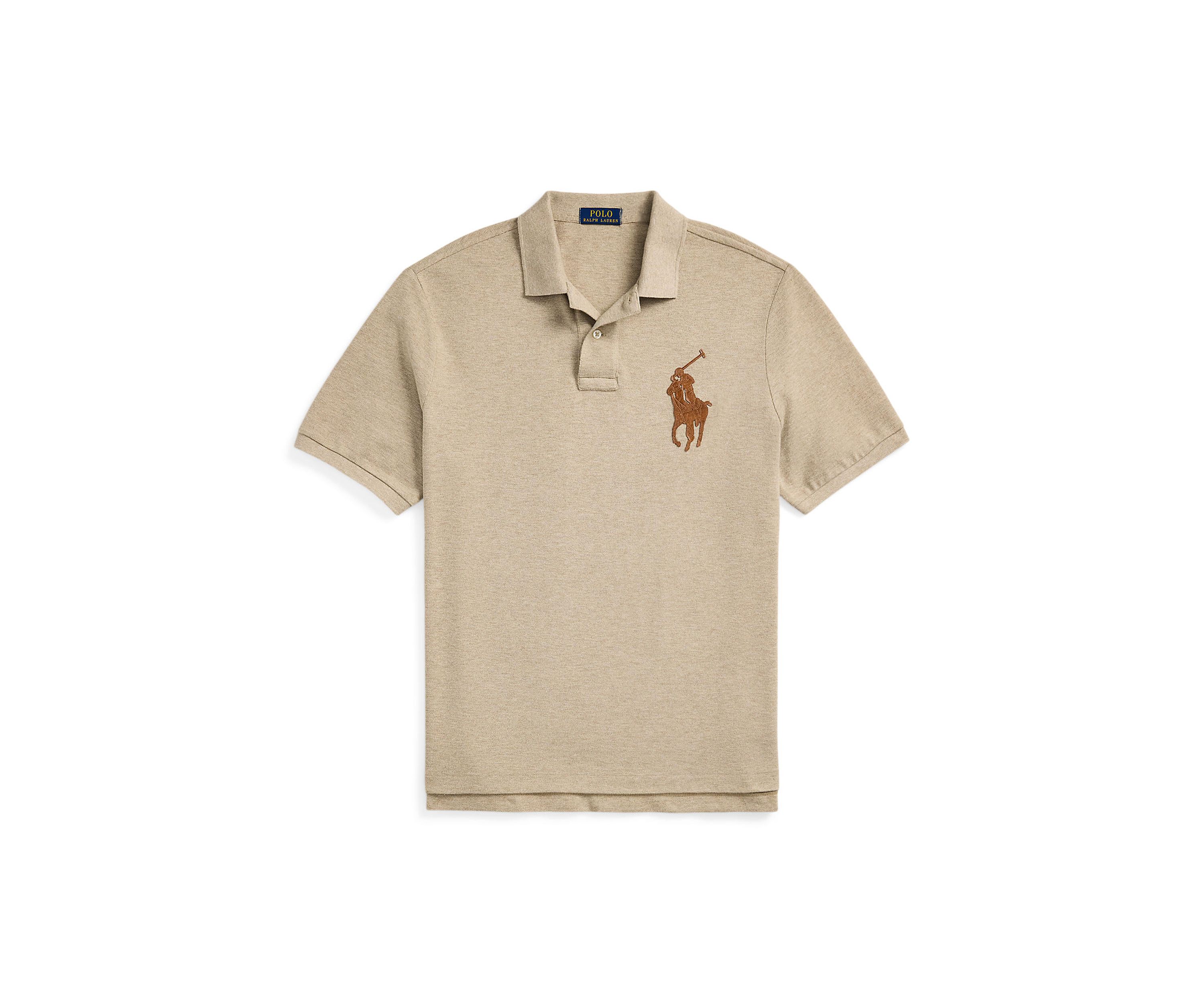 Classic Fit Leather Pony Mesh Polo Shirt