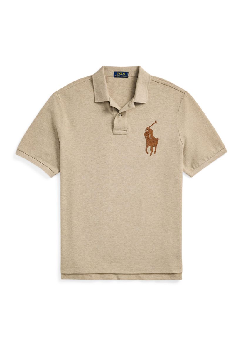 Classic Fit Leather Pony Mesh Polo Shirt
