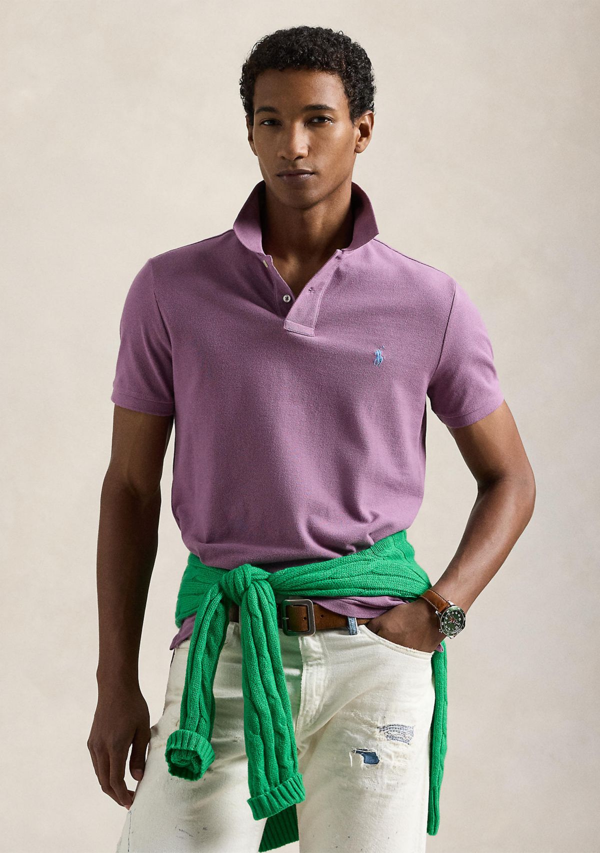  Custom Slim Fit Mesh Polo Shirt