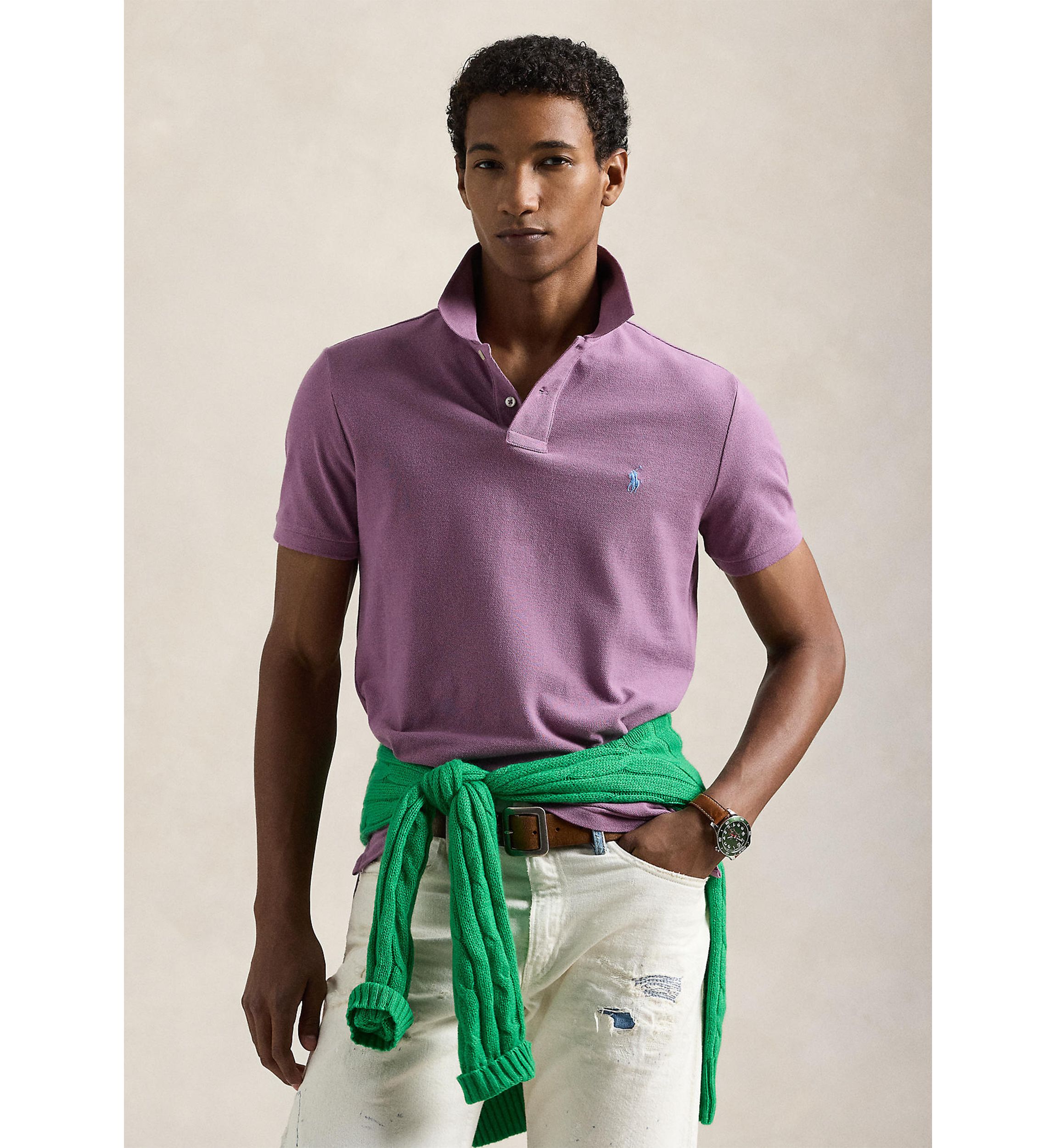  Custom Slim Fit Mesh Polo Shirt