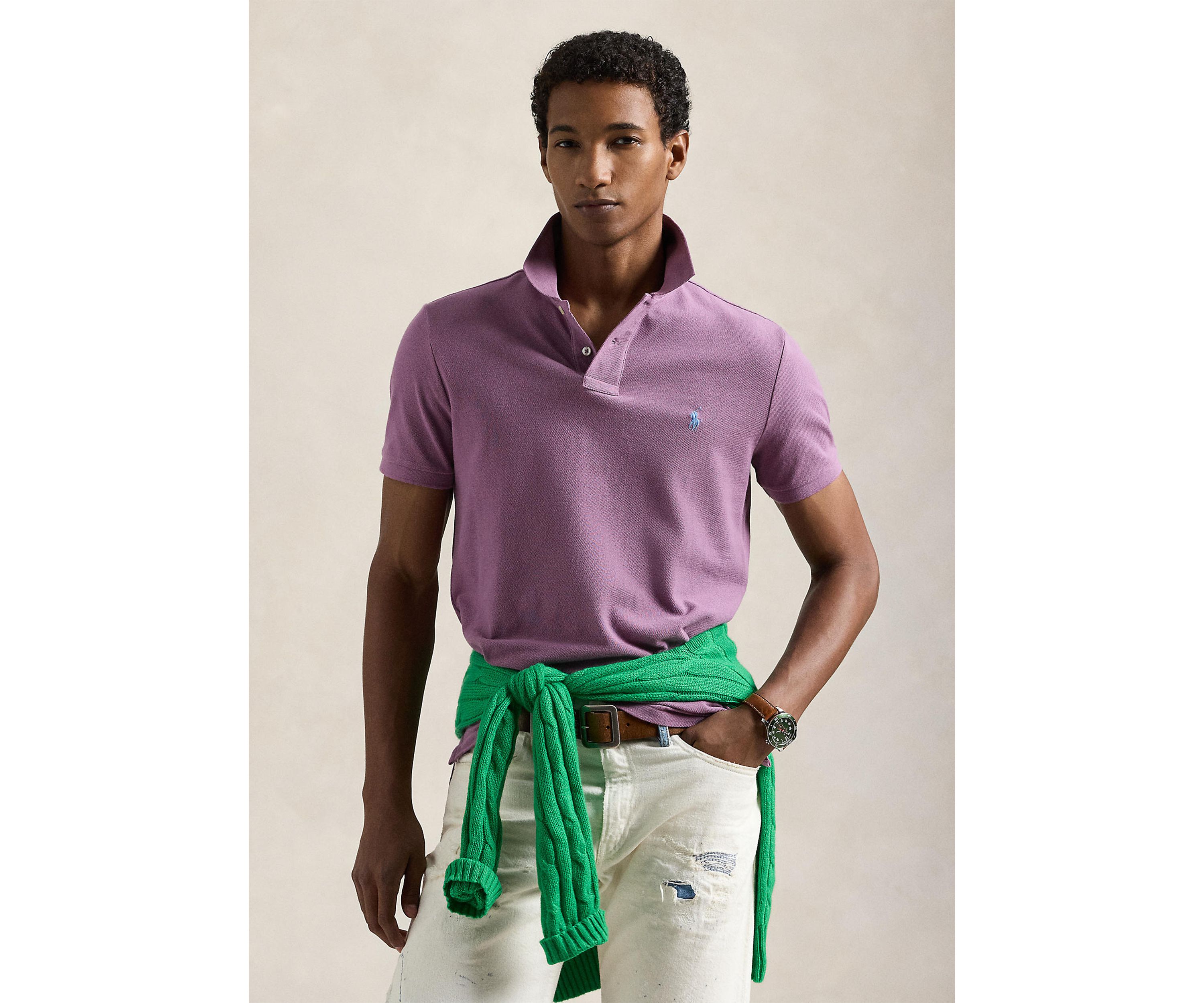  Custom Slim Fit Mesh Polo Shirt