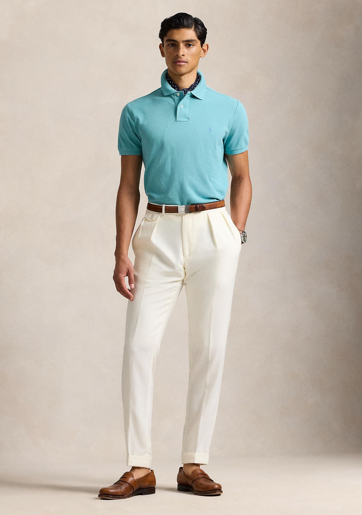  Custom Slim Fit Mesh Polo Shirt