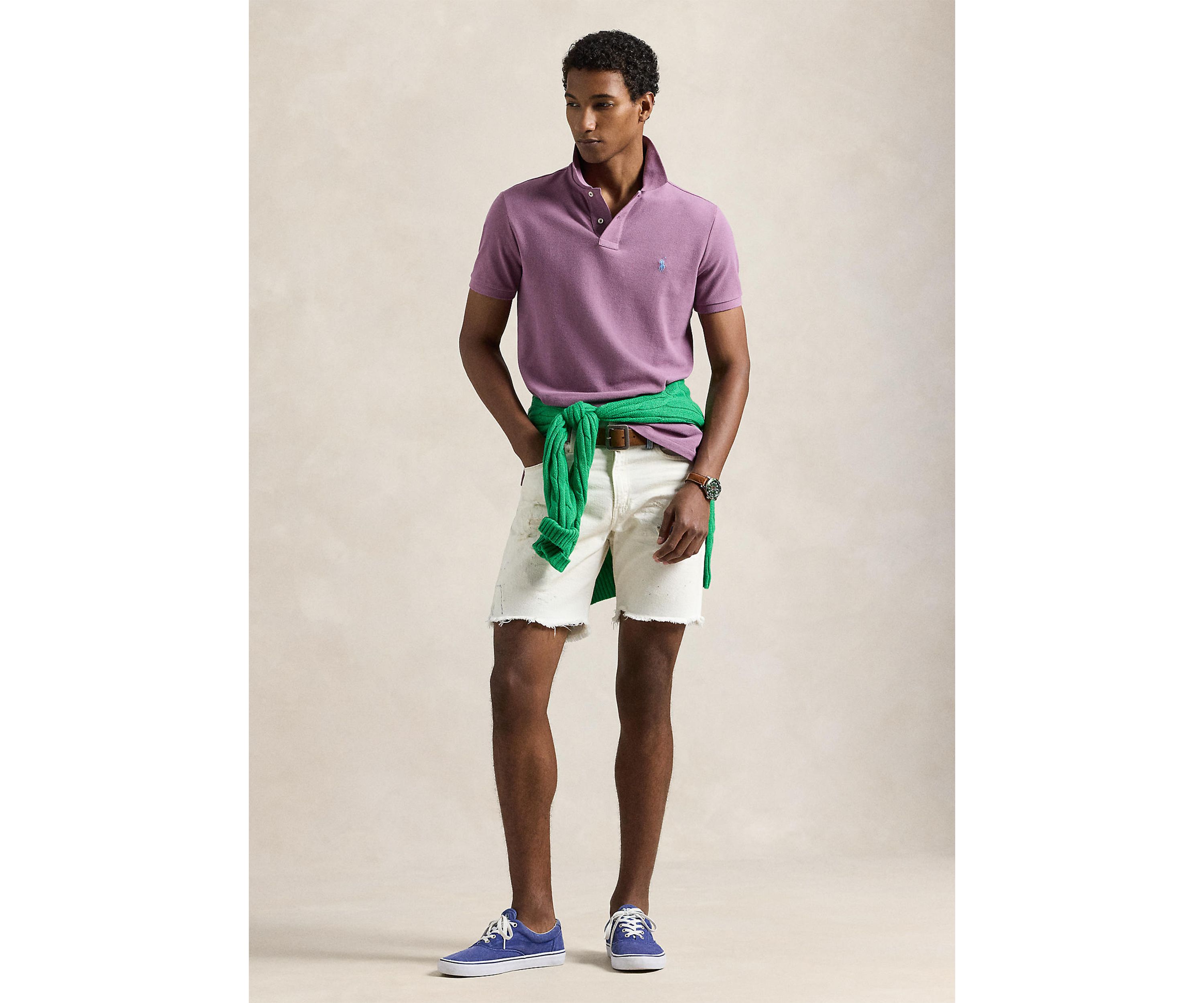  Custom Slim Fit Mesh Polo Shirt