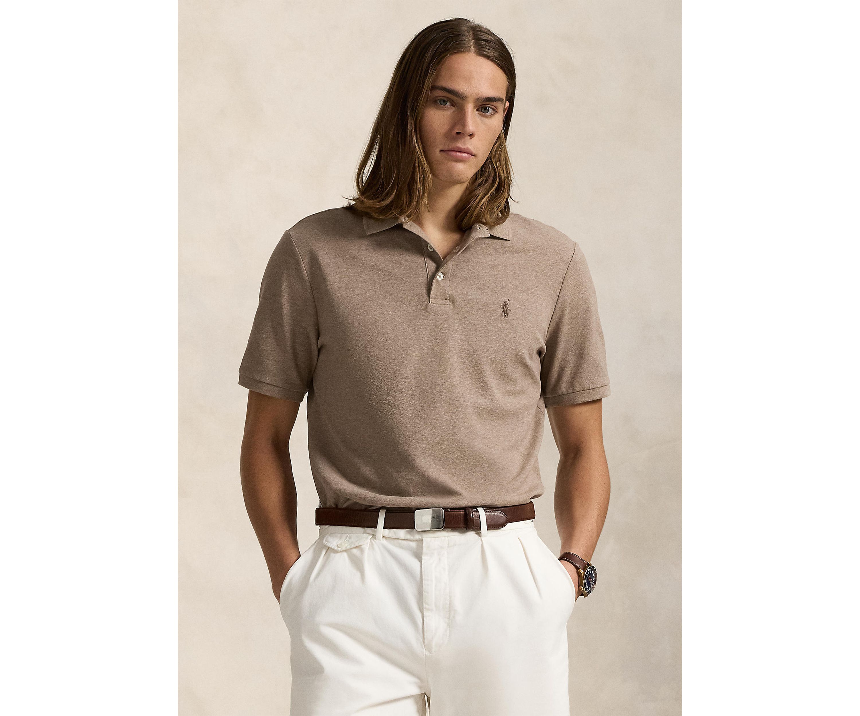 Classic Fit Stretch Mesh Polo Shirt