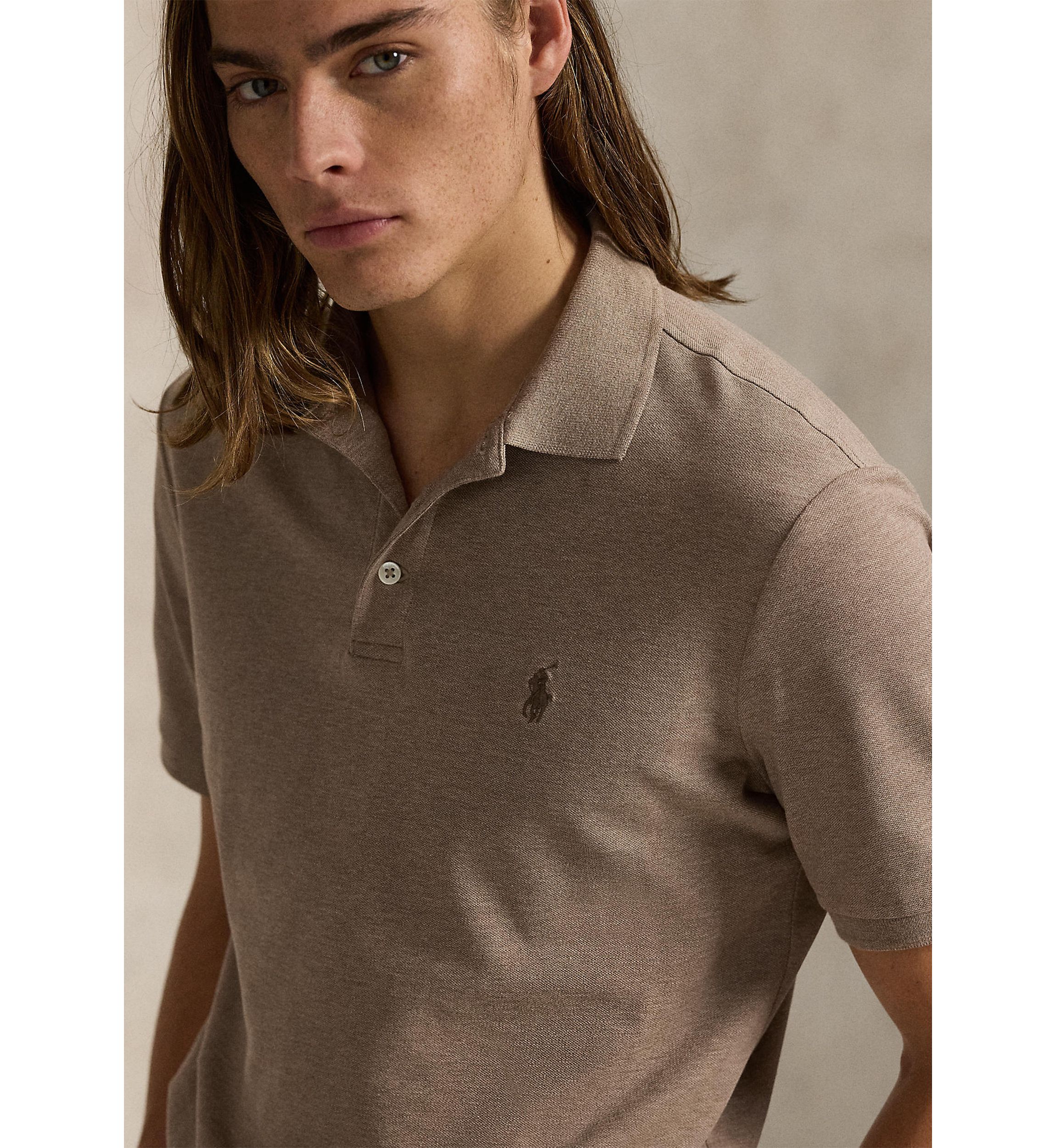 Classic Fit Stretch Mesh Polo Shirt