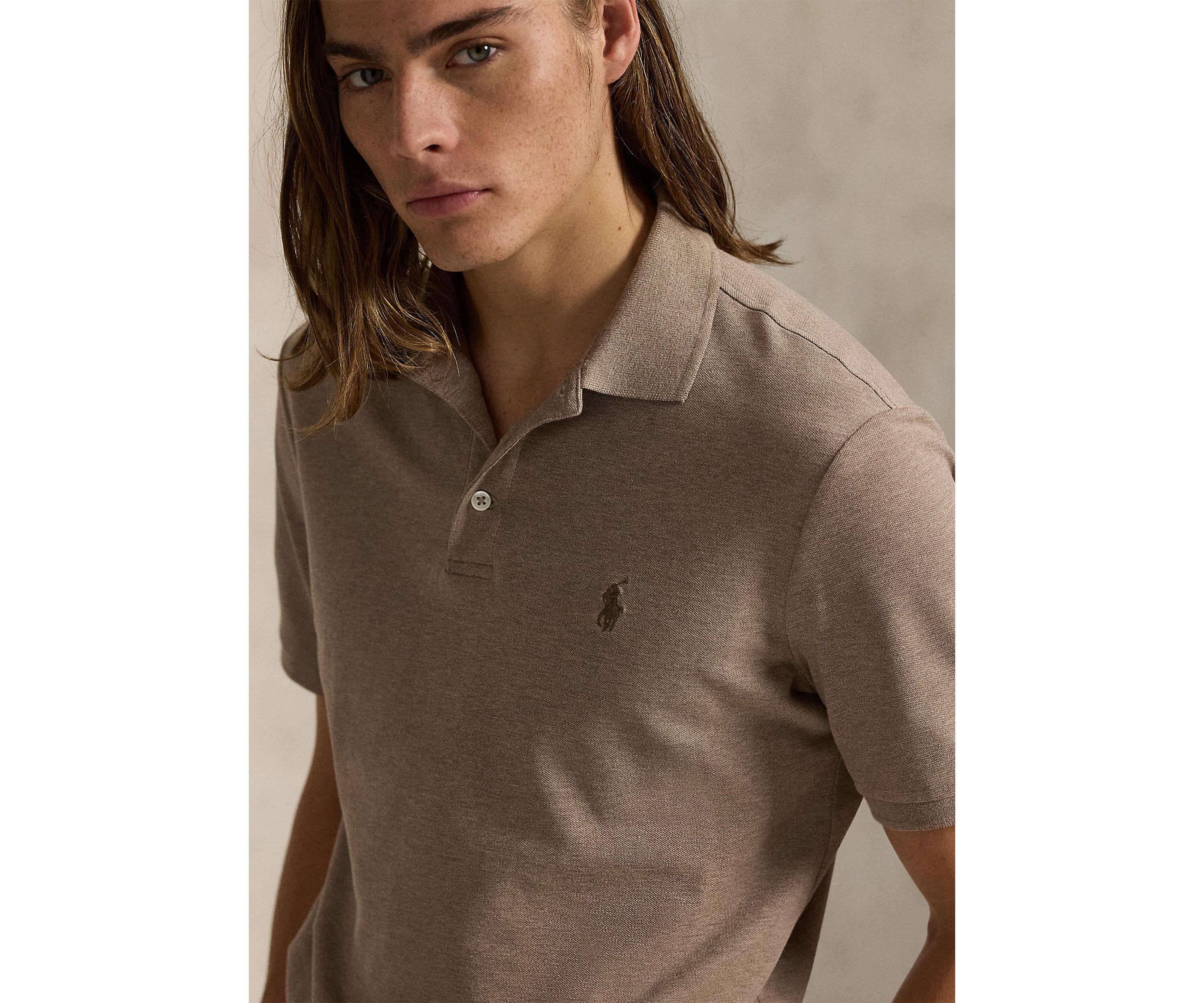 Classic Fit Stretch Mesh Polo Shirt