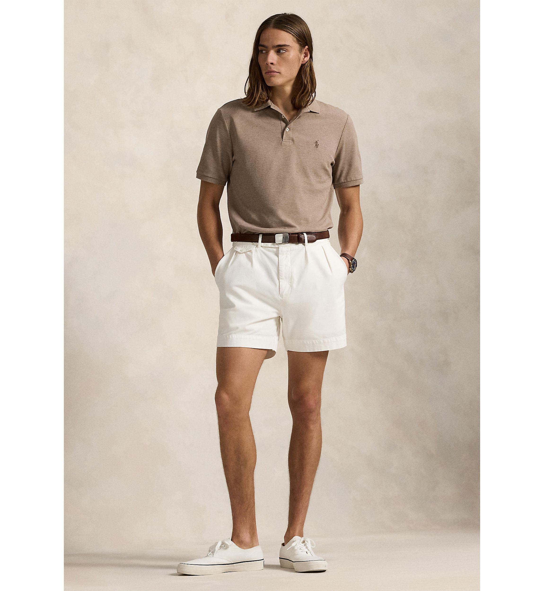 Classic Fit Stretch Mesh Polo Shirt