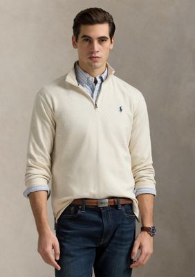 Polo Ralph Lauren Men's Cotton Blend Jacquard Pullover Sweater, Grey, Small