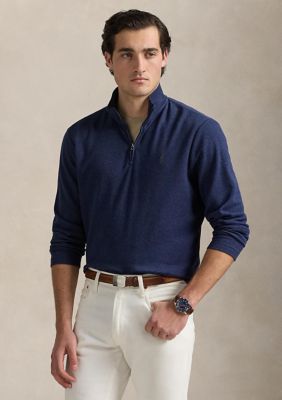 Polo Ralph Lauren Men's Cotton Blend Jacquard Pullover Sweater, Navy Blue, 2XL
