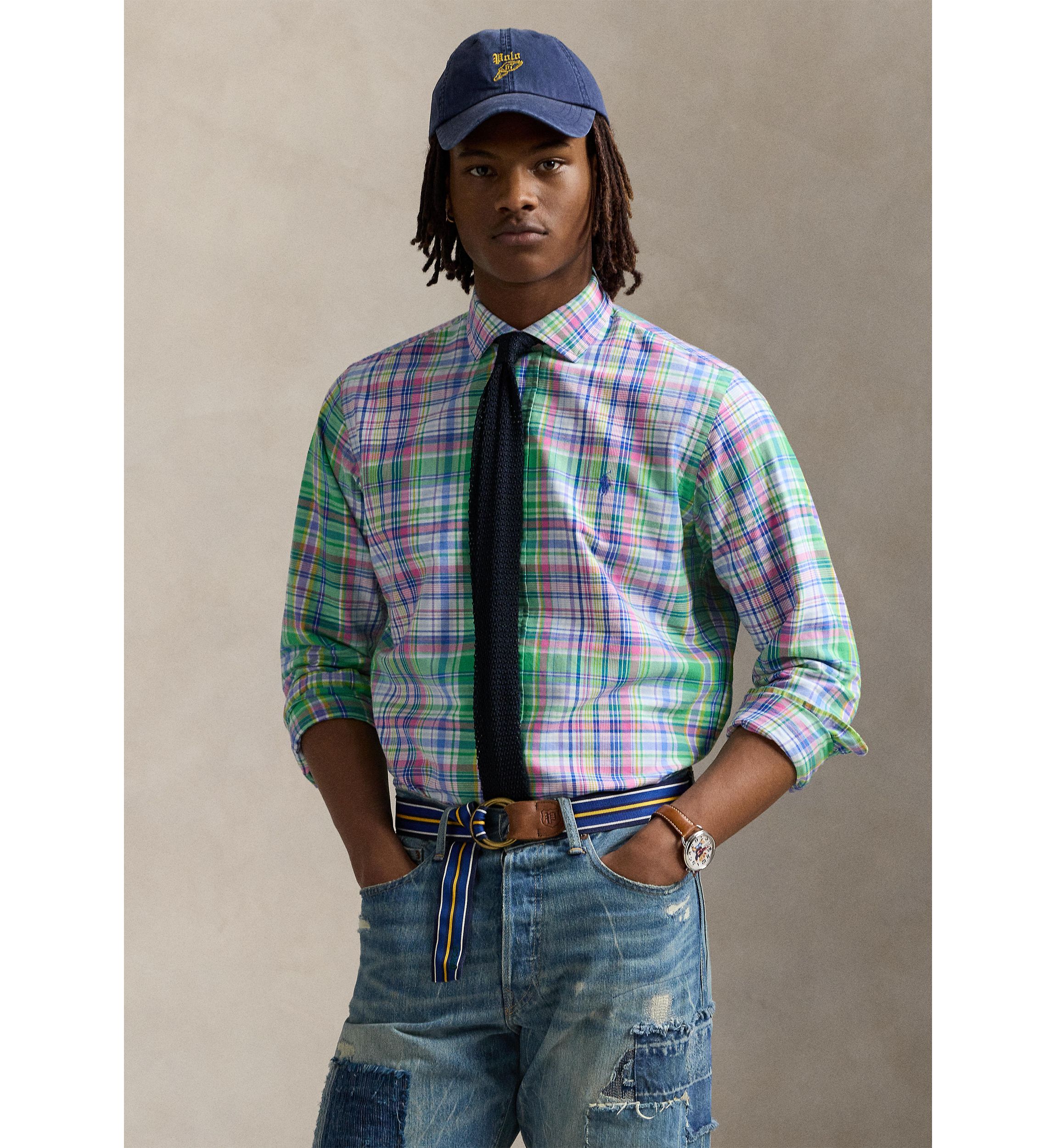 Classic Fit Plaid Oxford Shirt