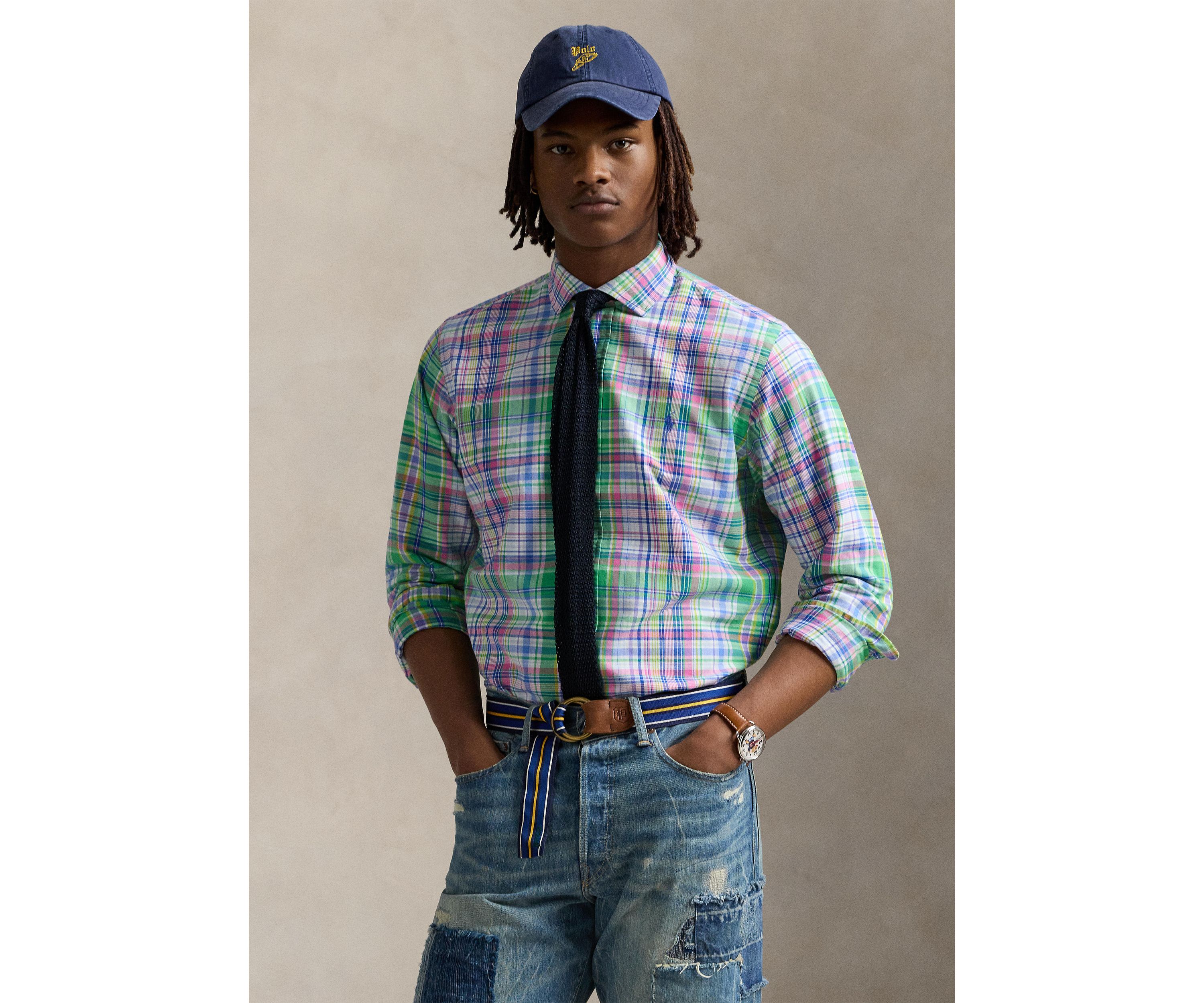 Classic Fit Plaid Oxford Shirt