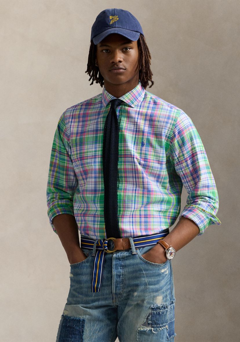 Classic Fit Plaid Oxford Shirt
