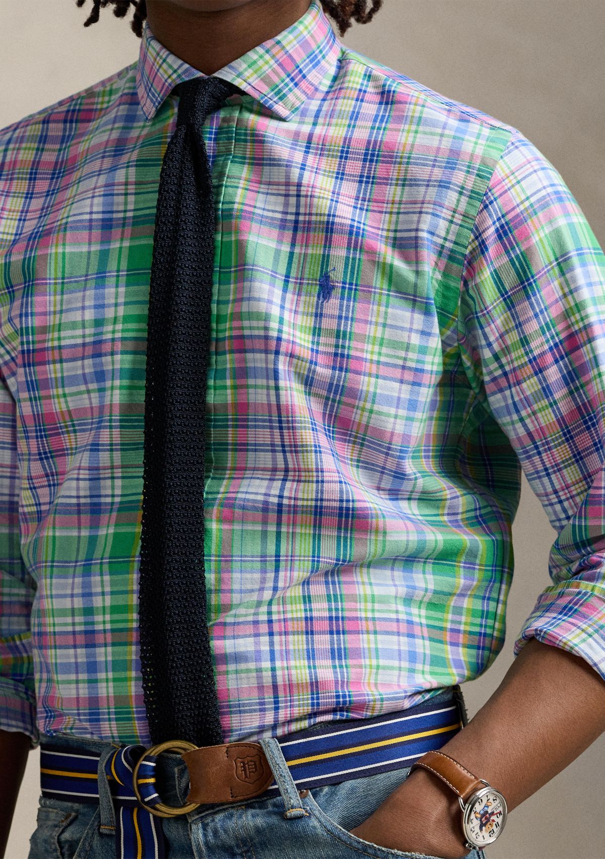 Classic Fit Plaid Oxford Shirt
