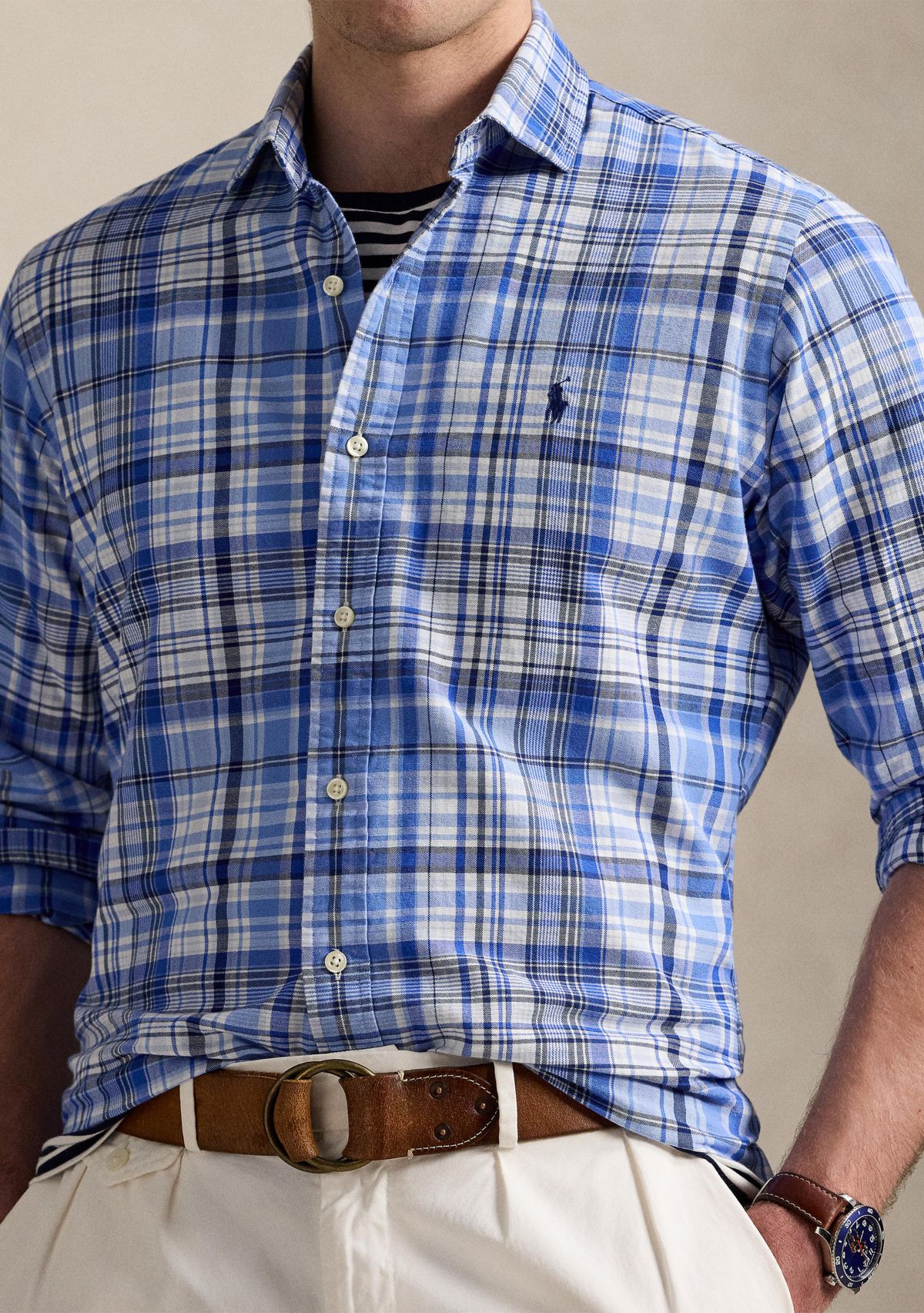 Classic Fit Plaid Oxford Shirt