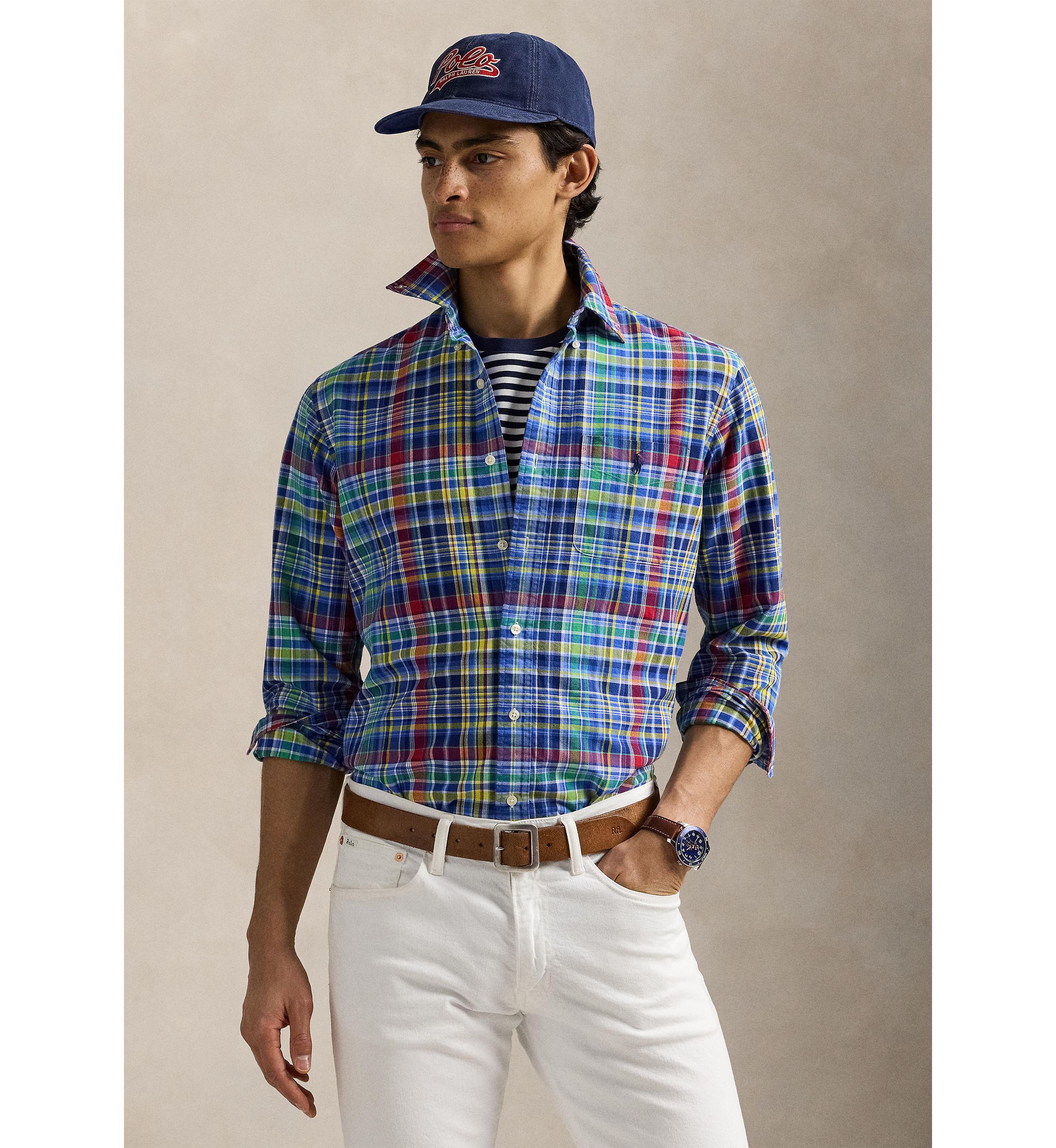 Classic Fit Plaid Oxford Shirt