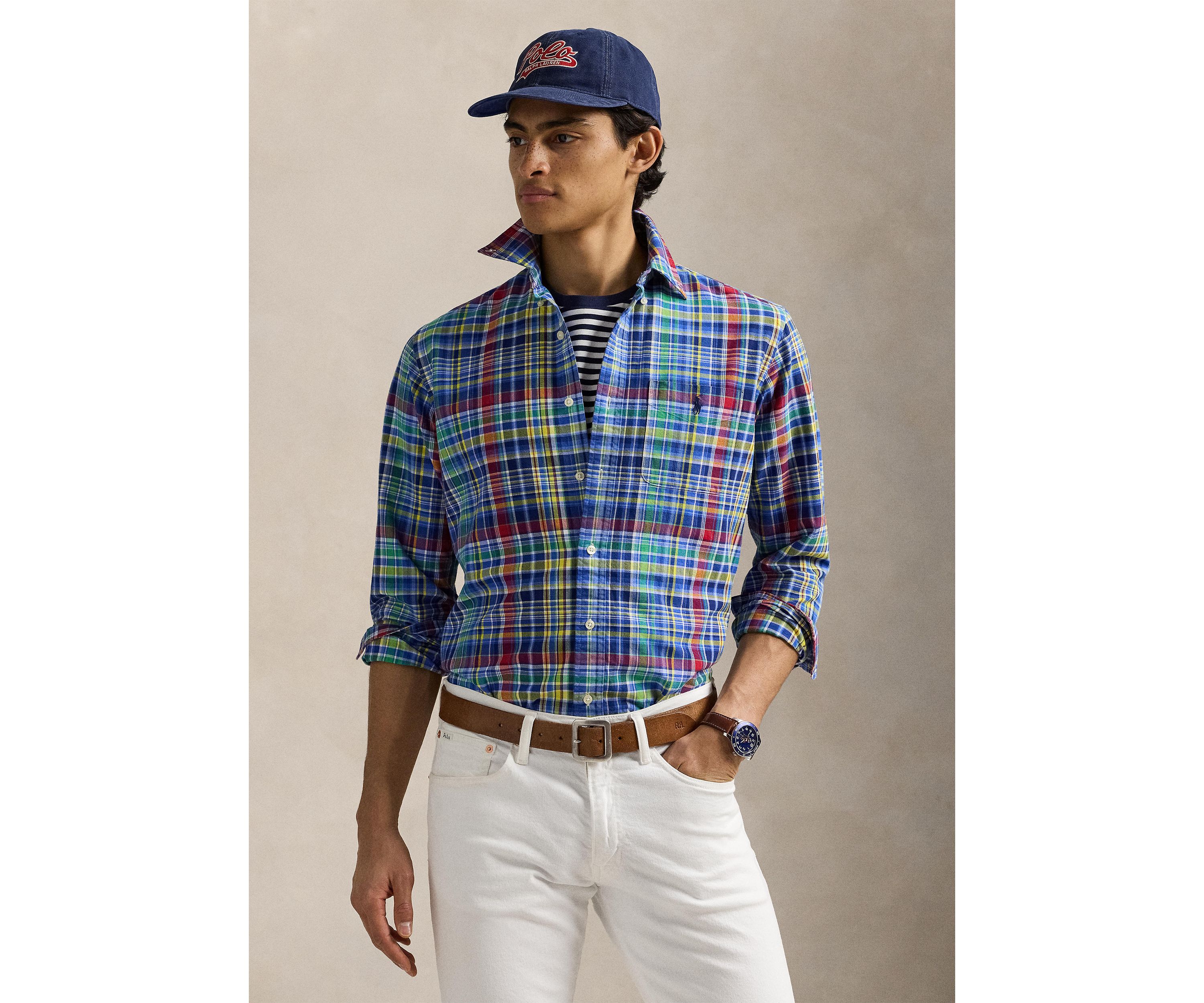 Classic Fit Plaid Oxford Shirt