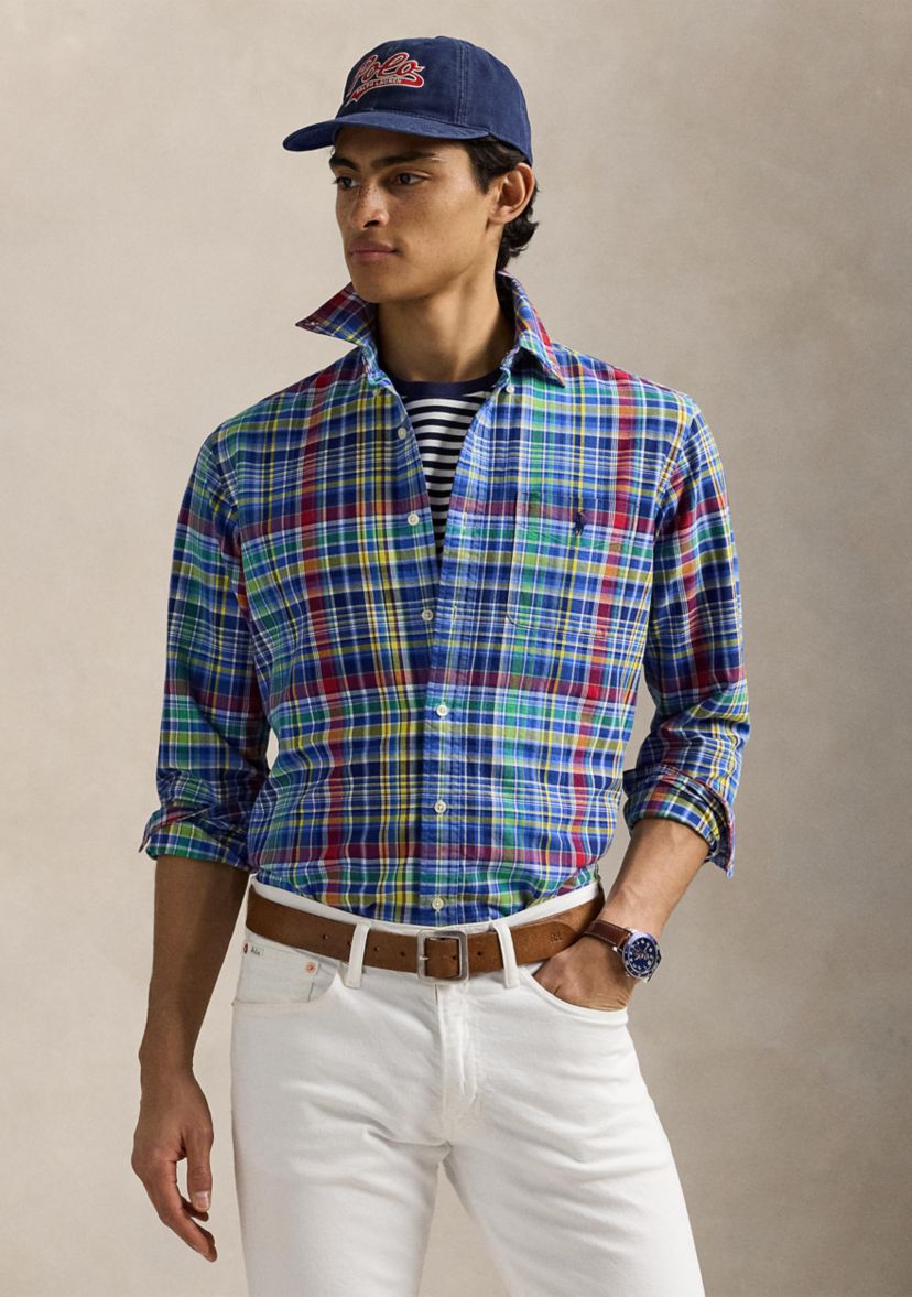Classic Fit Plaid Oxford Shirt