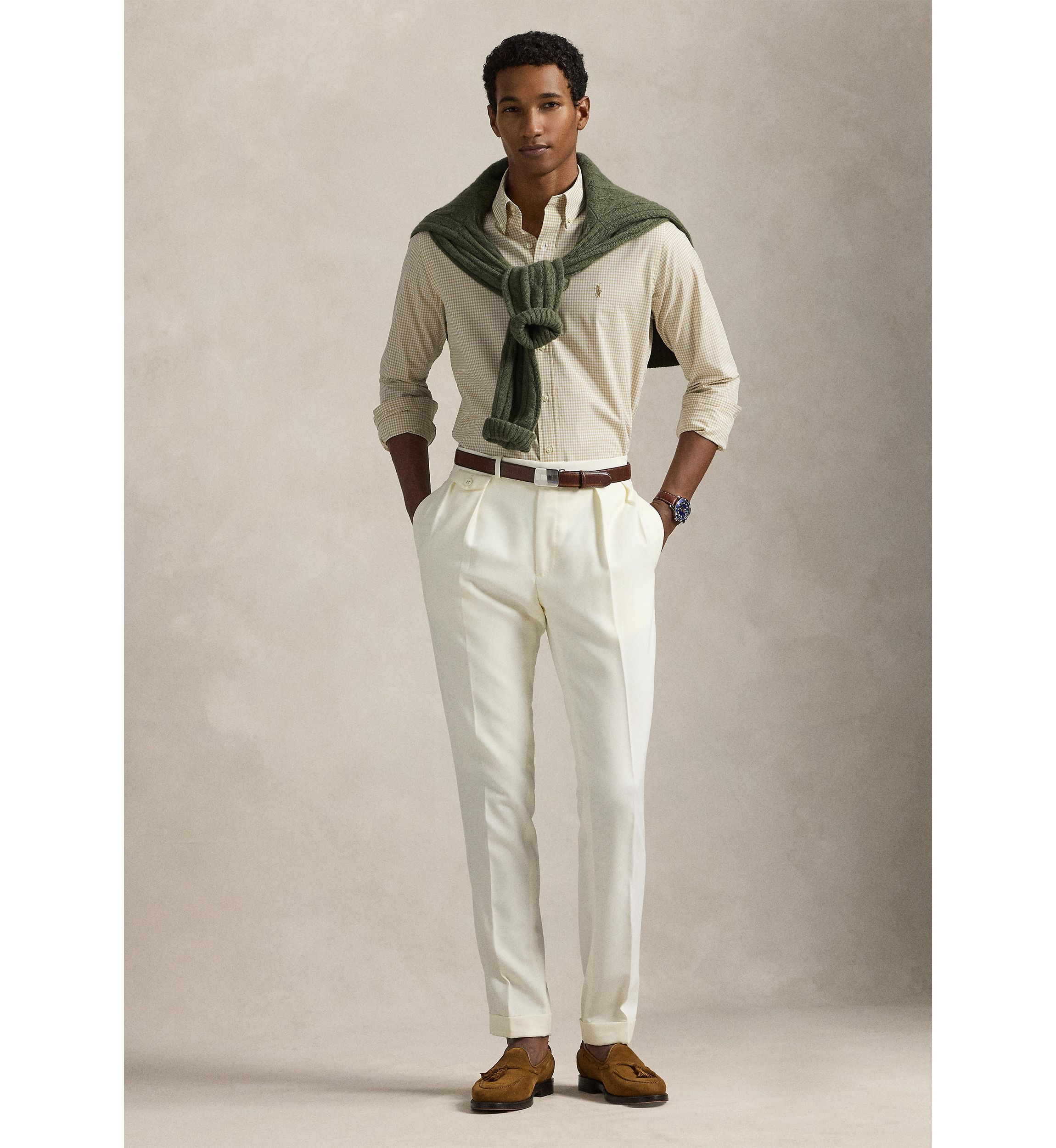 Classic Fit Gingham Stretch Poplin Shirt