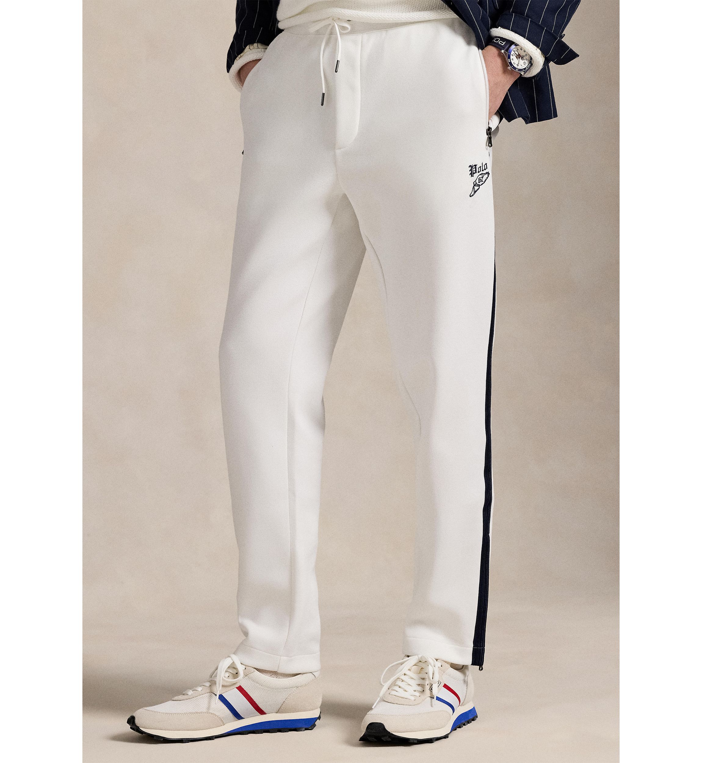 Double-Knit Mesh Track Pants