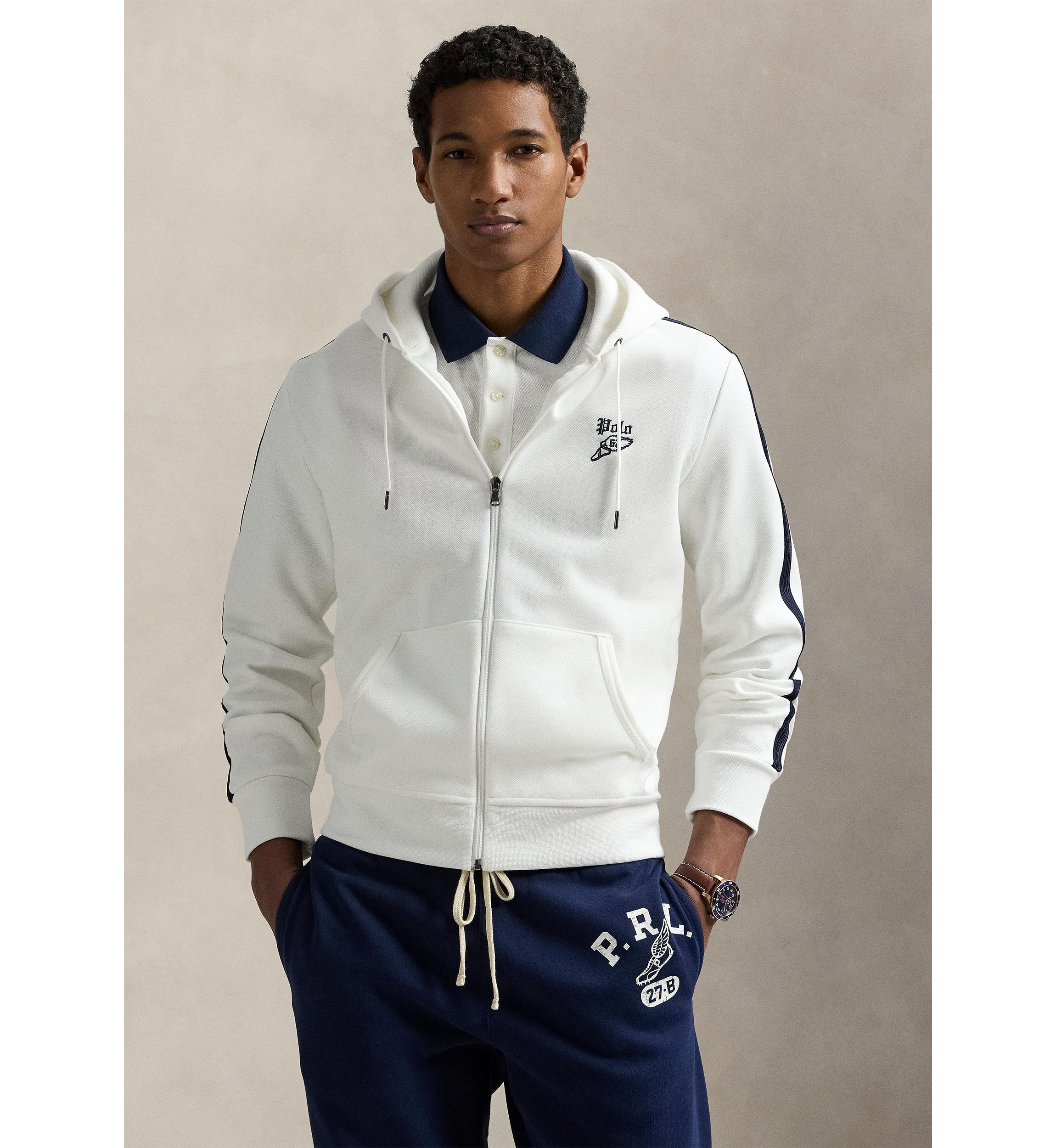 Logo Double-Knit Mesh Hoodie