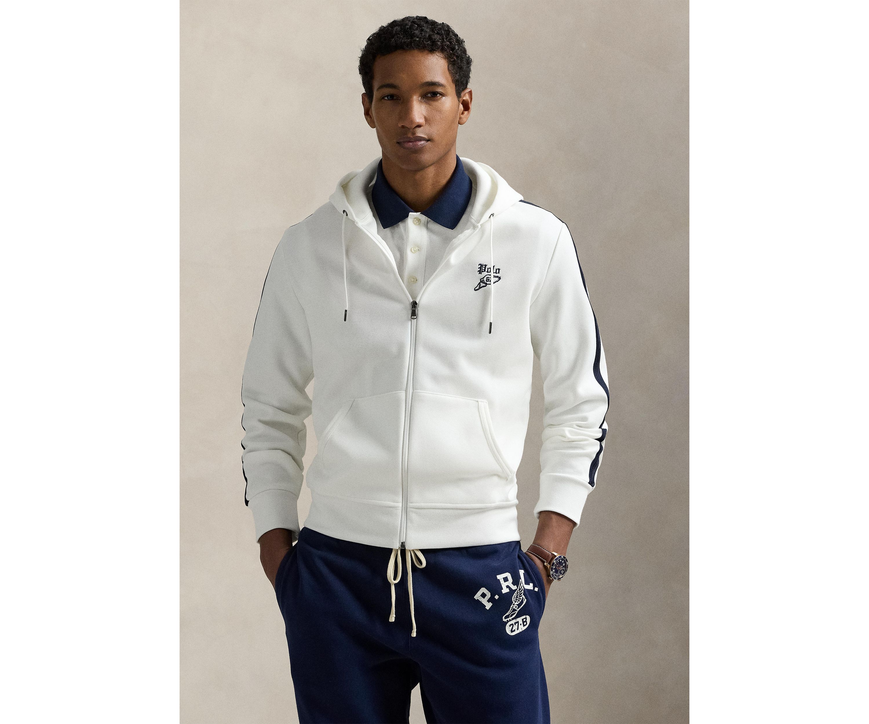 Logo Double-Knit Mesh Hoodie