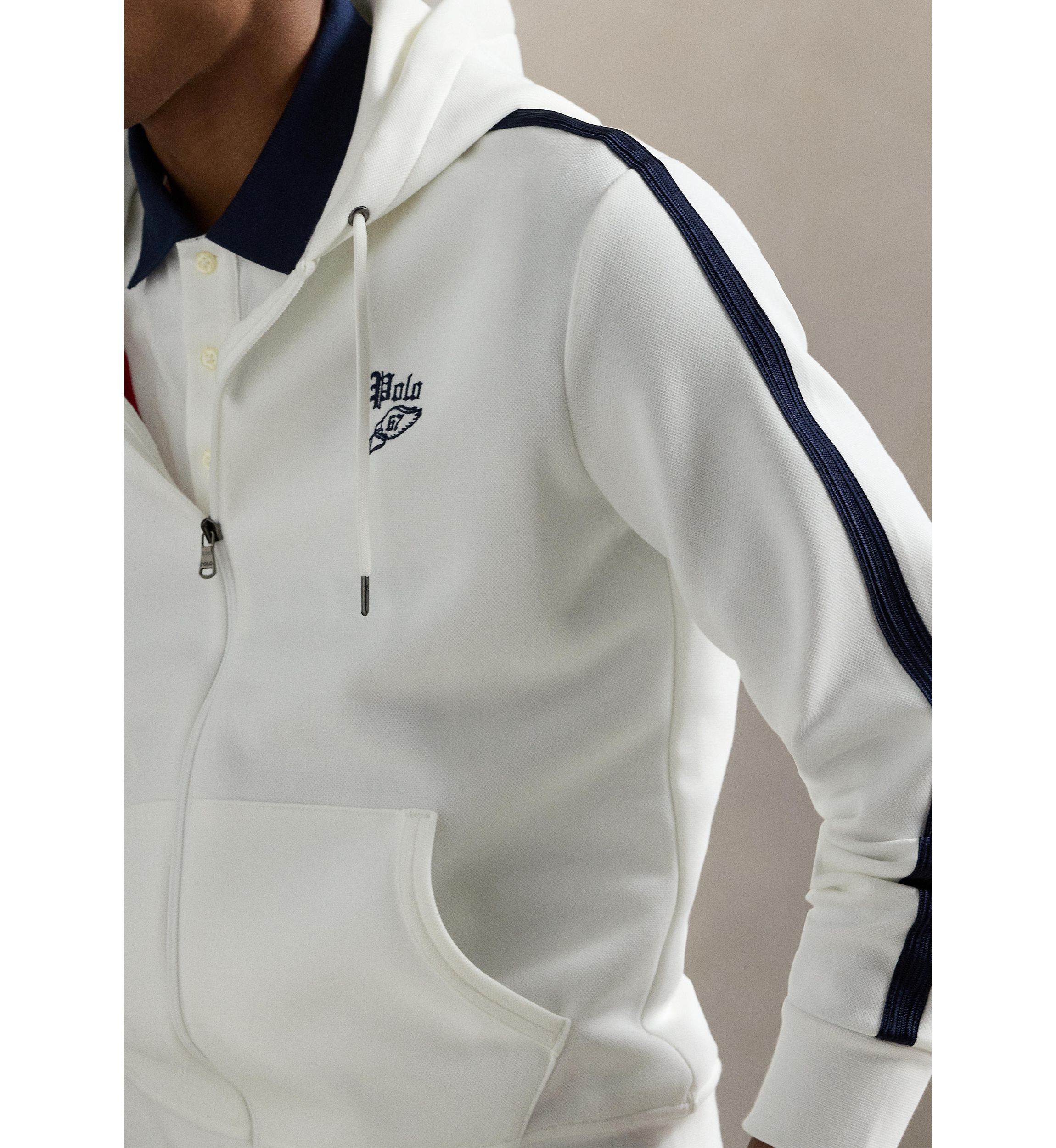 Logo Double-Knit Mesh Hoodie