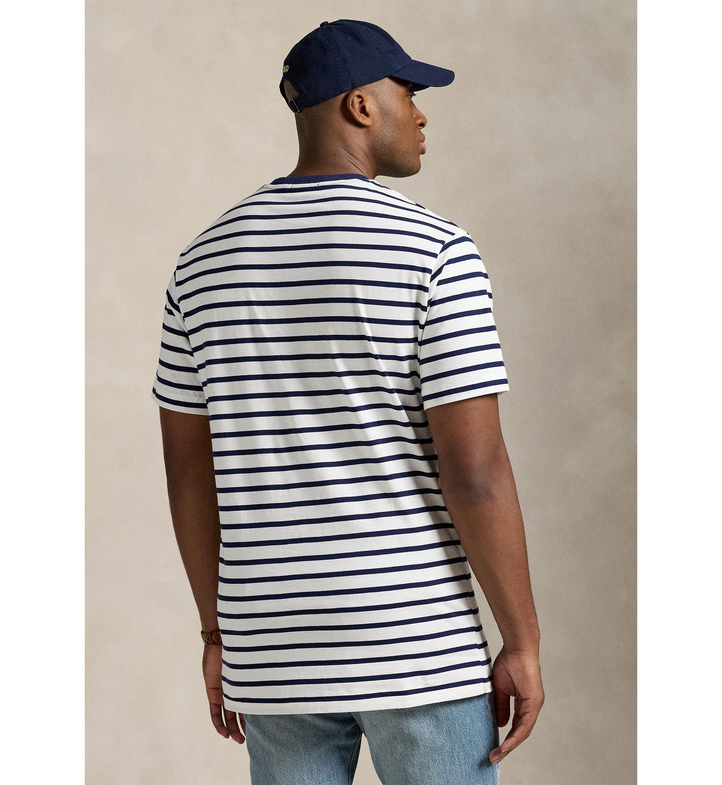 Big & Tall Striped Jersey Crew Neck T-Shirt