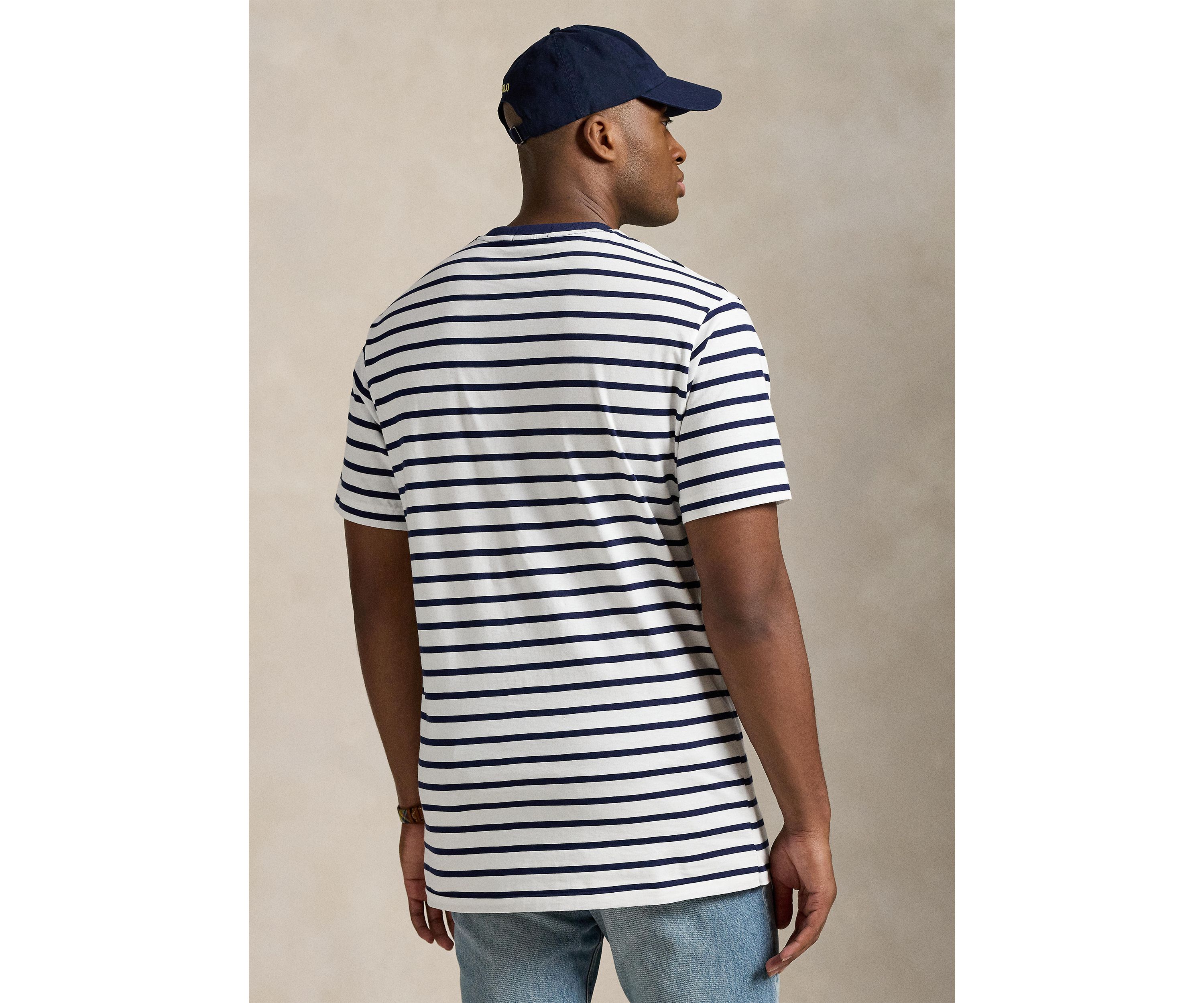 Big & Tall Striped Jersey Crew Neck T-Shirt