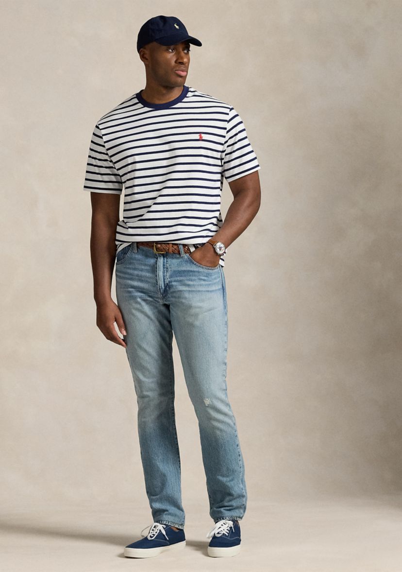 Big & Tall Striped Jersey Crew Neck T-Shirt